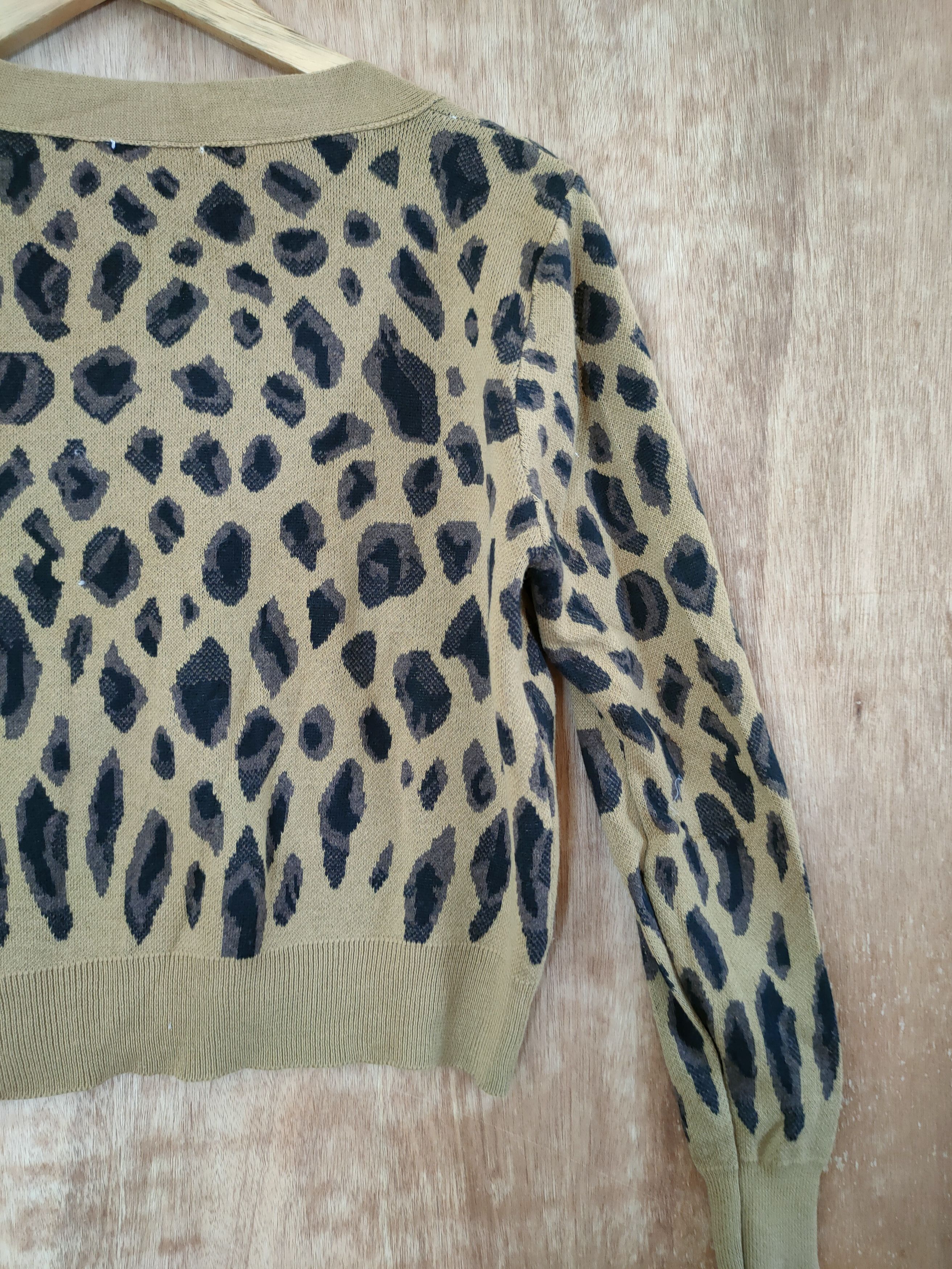 Japanese Brand DL Leopard cardigan japan art like number nine #46-587 Size M / US 6-8 / IT 42-44 - 8 Thumbnail