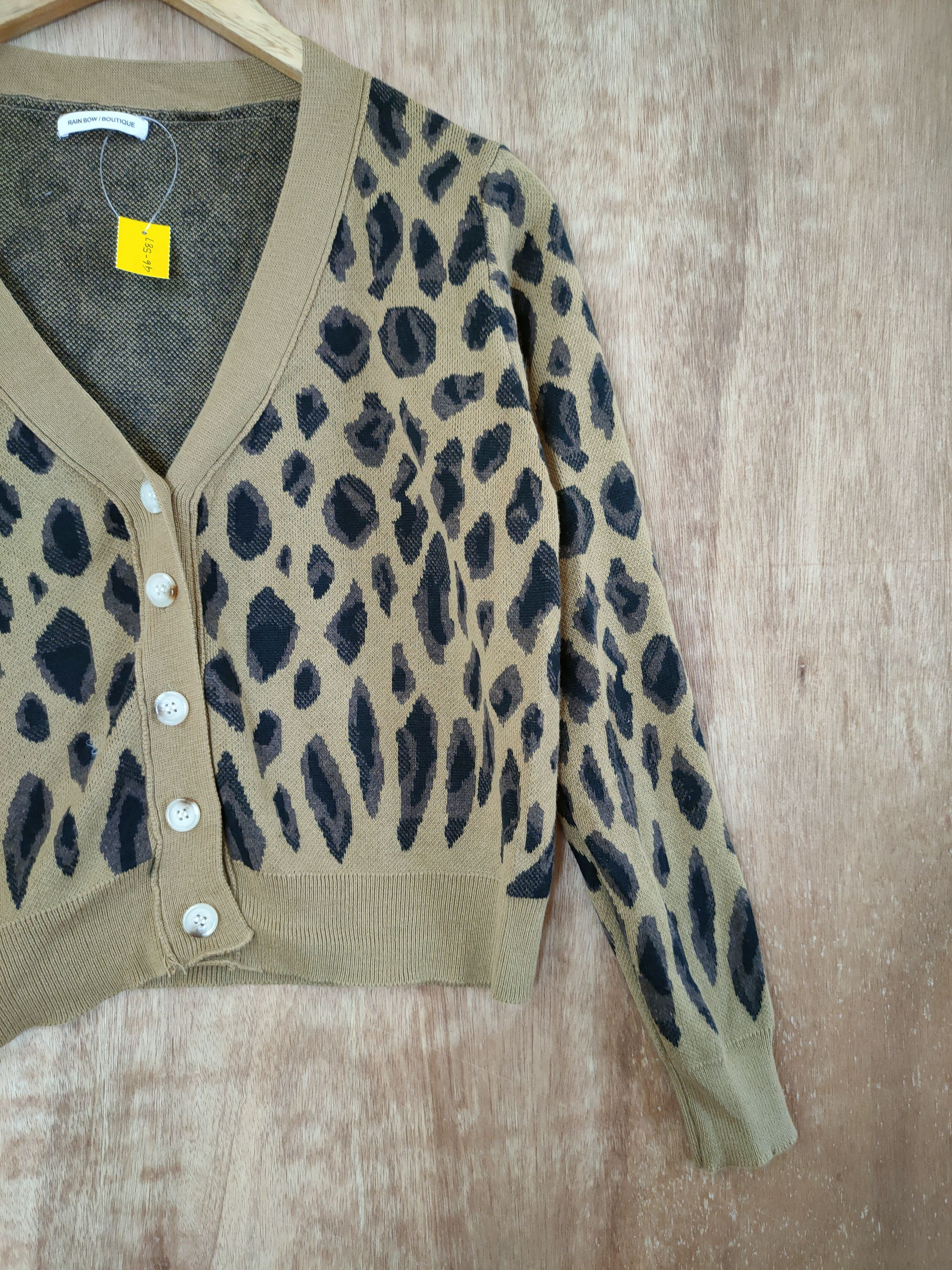 Japanese Brand DL Leopard cardigan japan art like number nine #46-587 Size M / US 6-8 / IT 42-44 - 3 Thumbnail