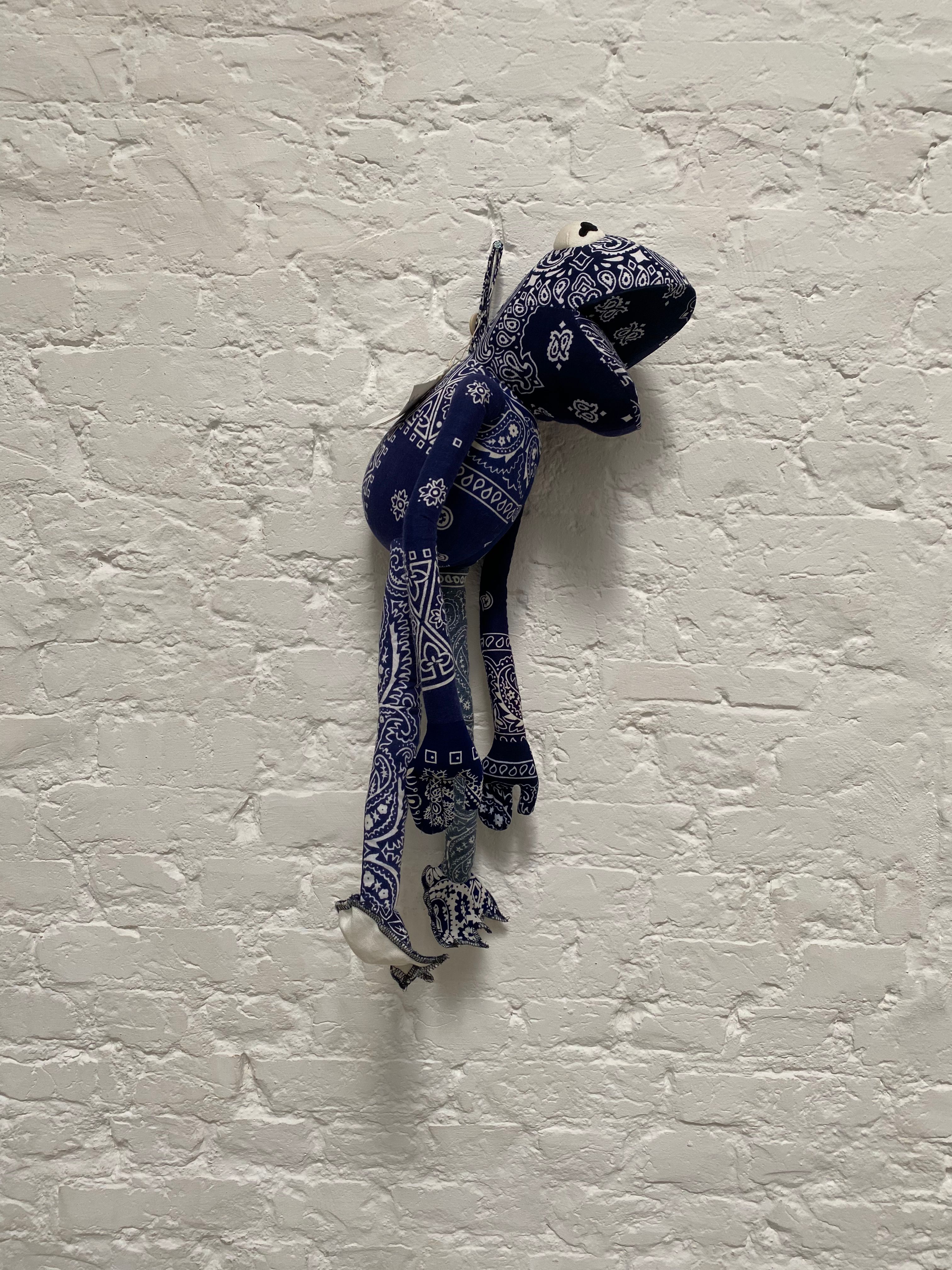 Pre-owned Readymade Vintage Bandanas Frog In Blue