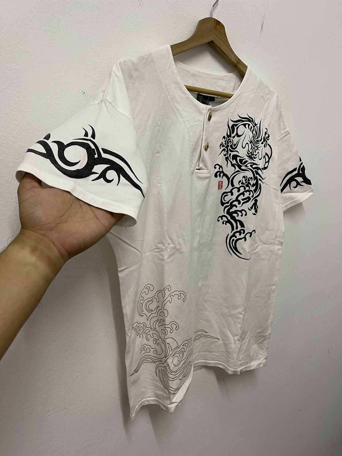 Dragonfly × Vintage Vintage Dragonfly Big Logo Half Button Tshirt Size US M / EU 48-50 / 2 - 5 Thumbnail
