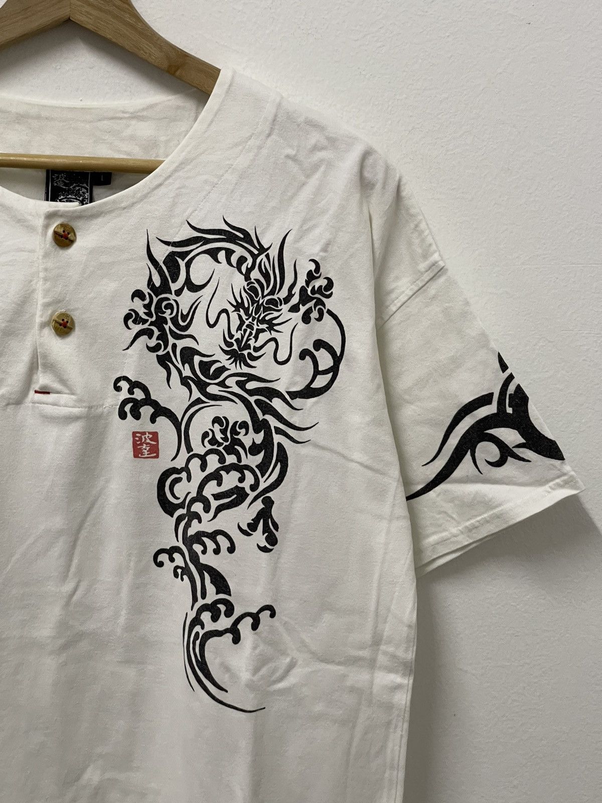 Dragonfly × Vintage Vintage Dragonfly Big Logo Half Button Tshirt Size US M / EU 48-50 / 2 - 4 Thumbnail
