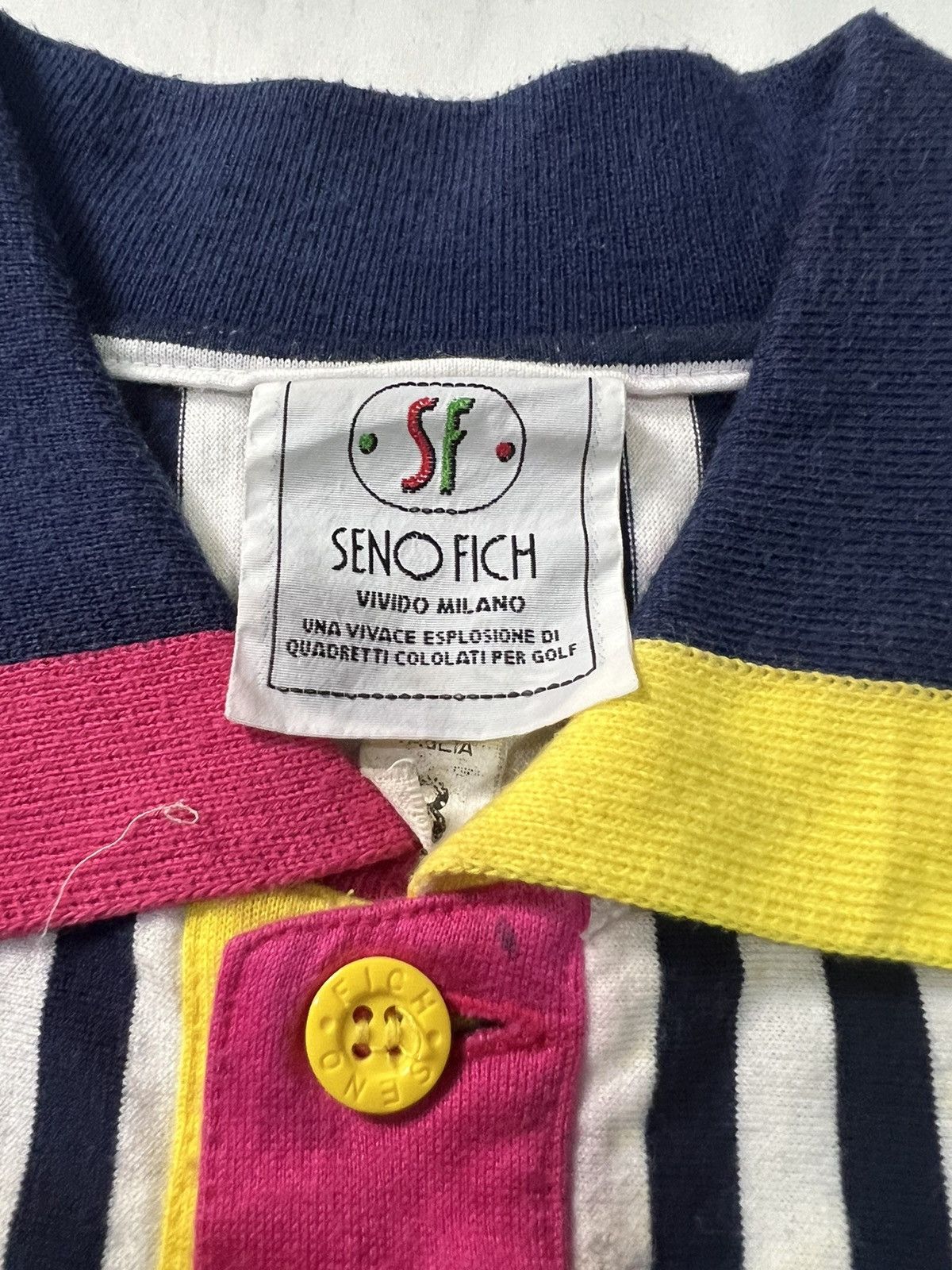 Vintage VTG 90s SENO FICH VIVIDO MILANO ITALY EMBROIDERED BIG LOGO Size US S / EU 44-46 / 1 - 10 Thumbnail