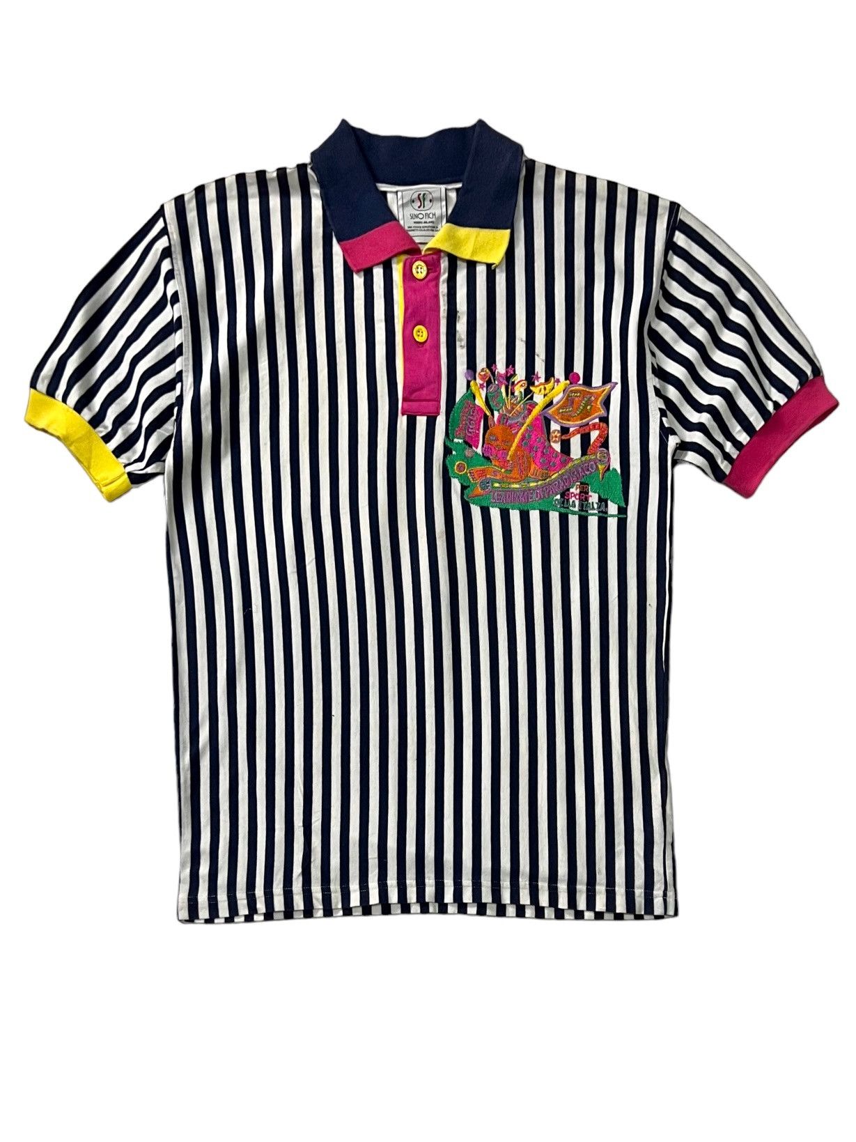 Vintage VTG 90s SENO FICH VIVIDO MILANO ITALY EMBROIDERED BIG LOGO Size US S / EU 44-46 / 1 - 1 Thumbnail