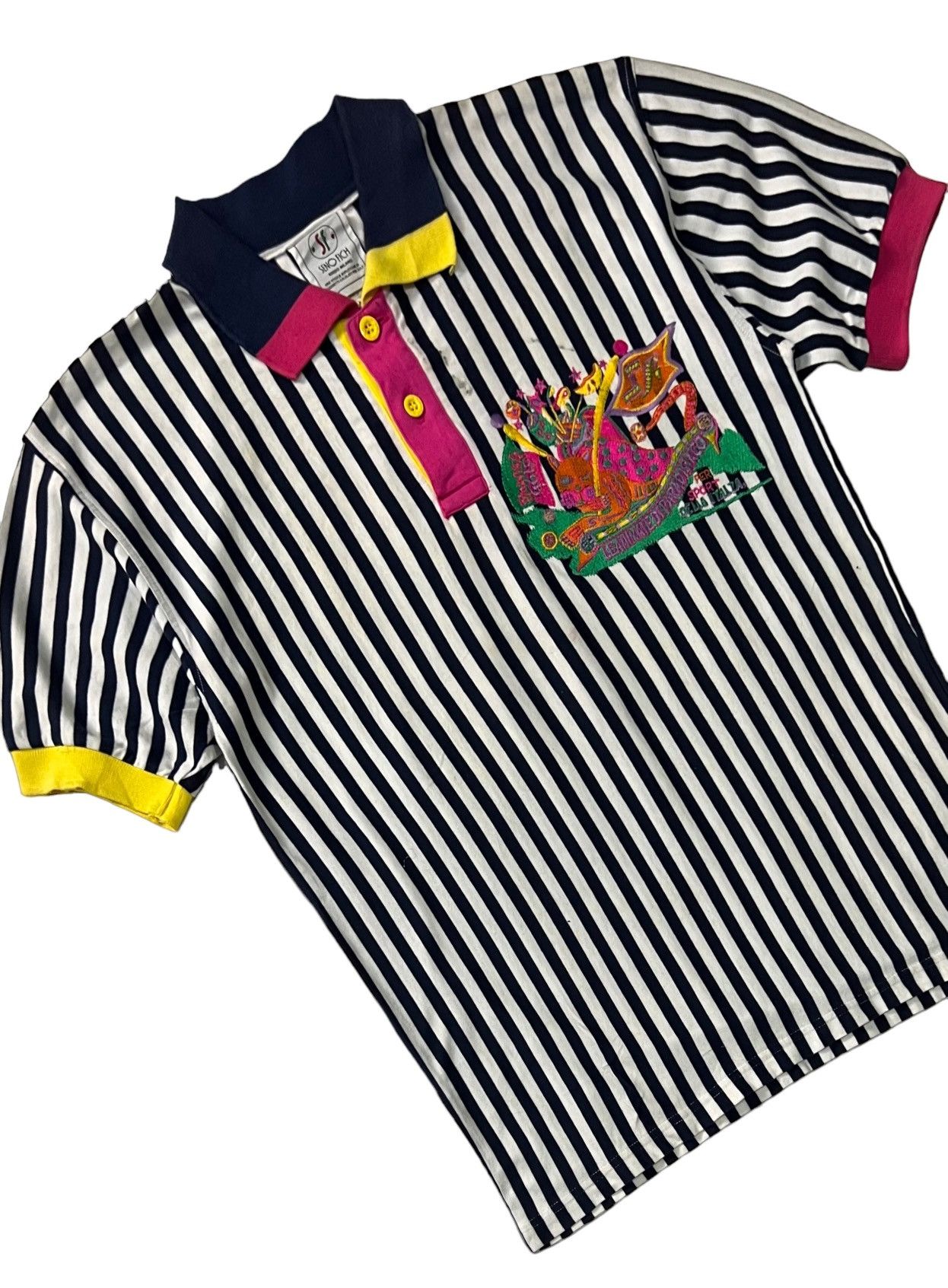Vintage VTG 90s SENO FICH VIVIDO MILANO ITALY EMBROIDERED BIG LOGO Size US S / EU 44-46 / 1 - 7 Thumbnail
