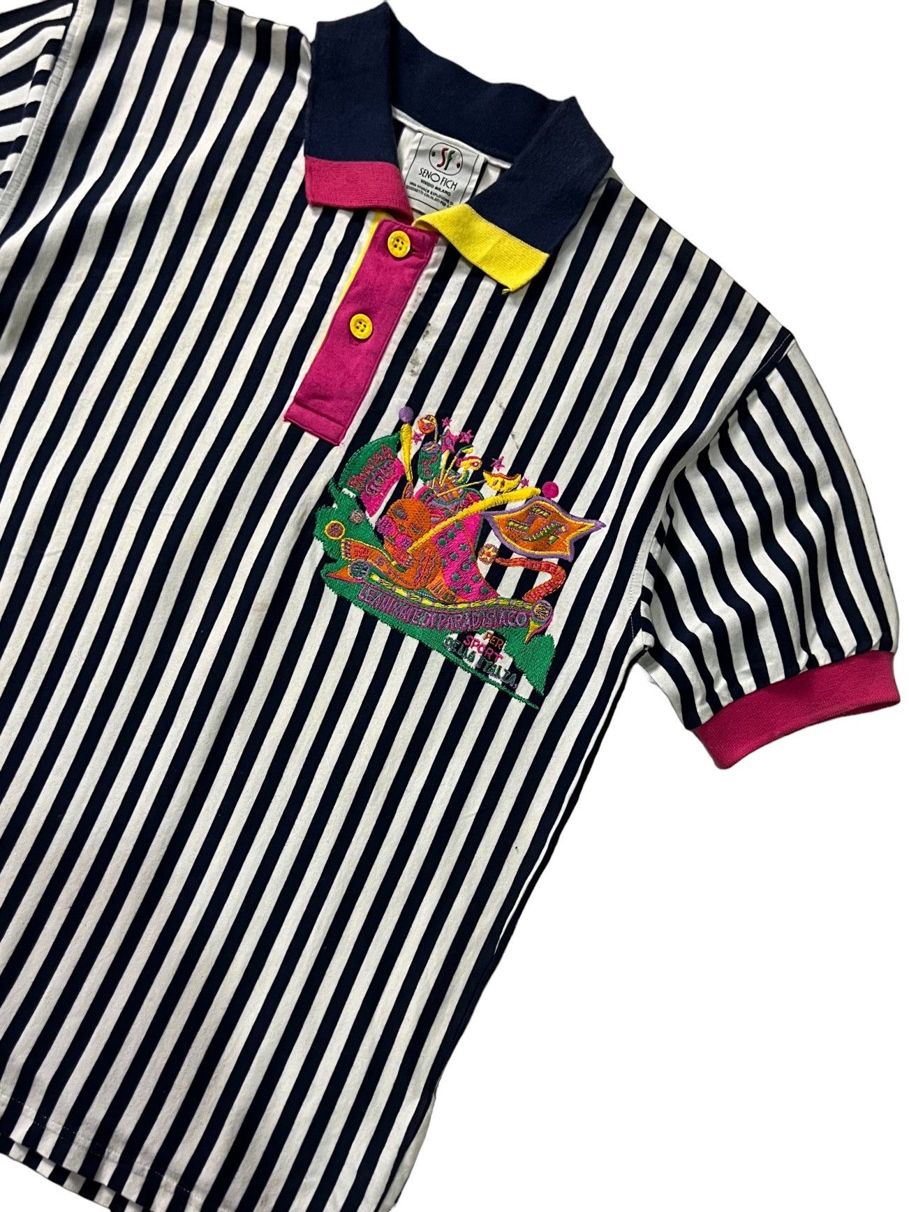 Vintage VTG 90s SENO FICH VIVIDO MILANO ITALY EMBROIDERED BIG LOGO Size US S / EU 44-46 / 1 - 6 Thumbnail