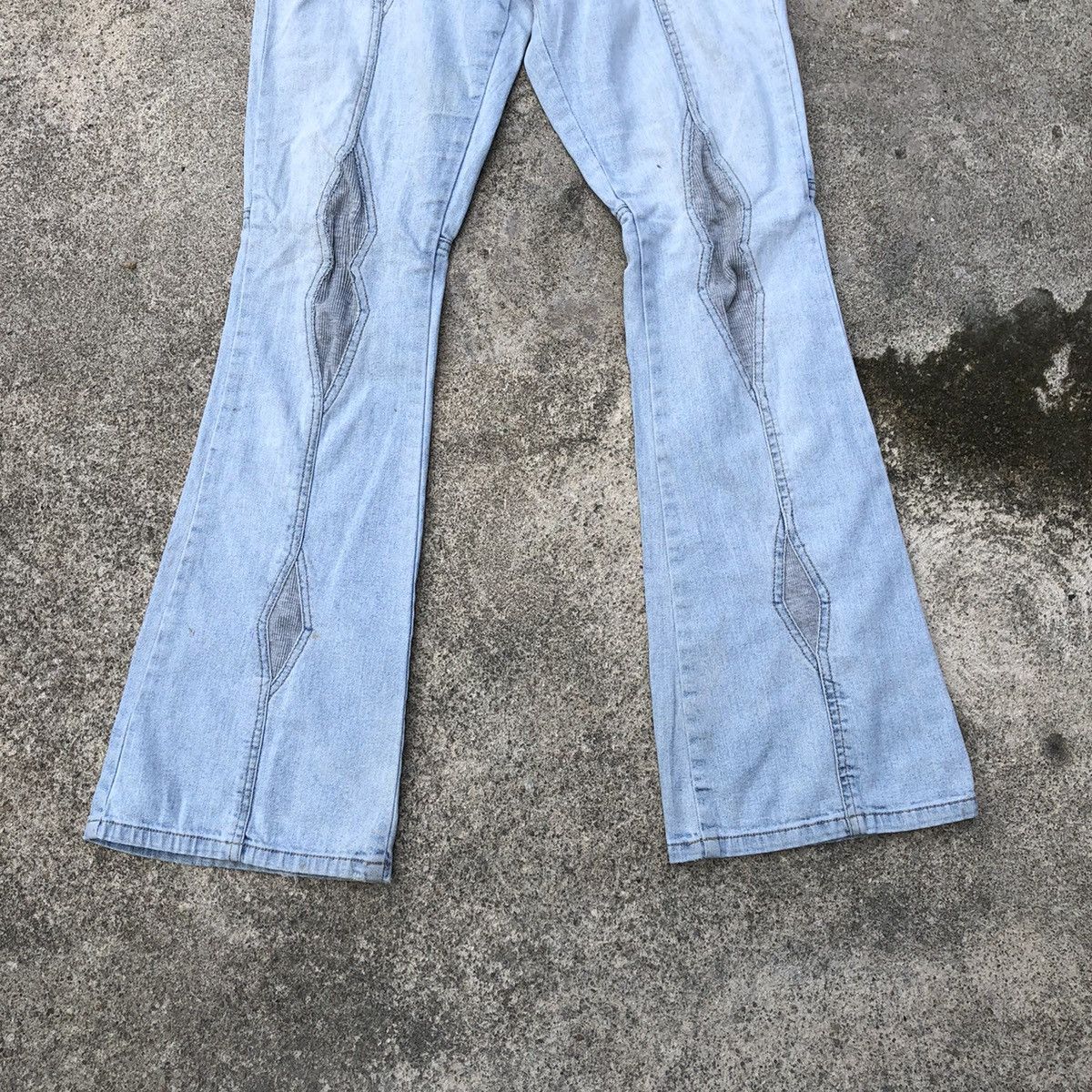 Japanese Brand 🔥Rare🔥🇯🇵Hit Project Corduroy Patchwork Boot Cut Denim Pants Size US 29 - 3 Thumbnail