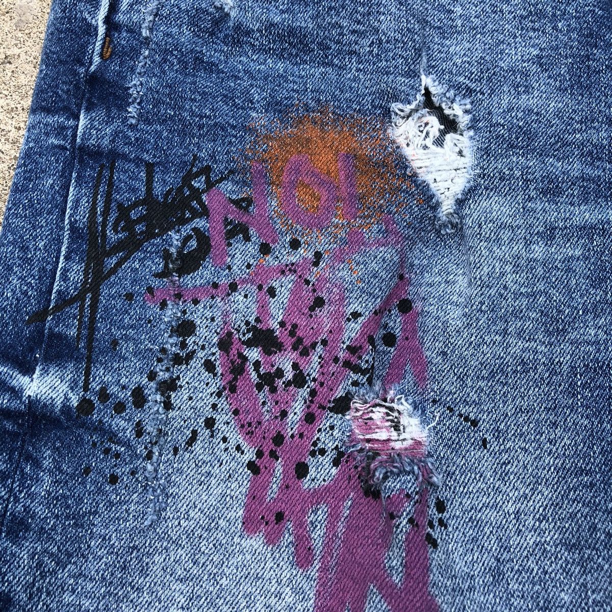 Zara 🔥Rare🔥ZARA Splash Mural Paint Rips Skinny Denim Jeans Size US 30 / EU 46 - 9 Thumbnail
