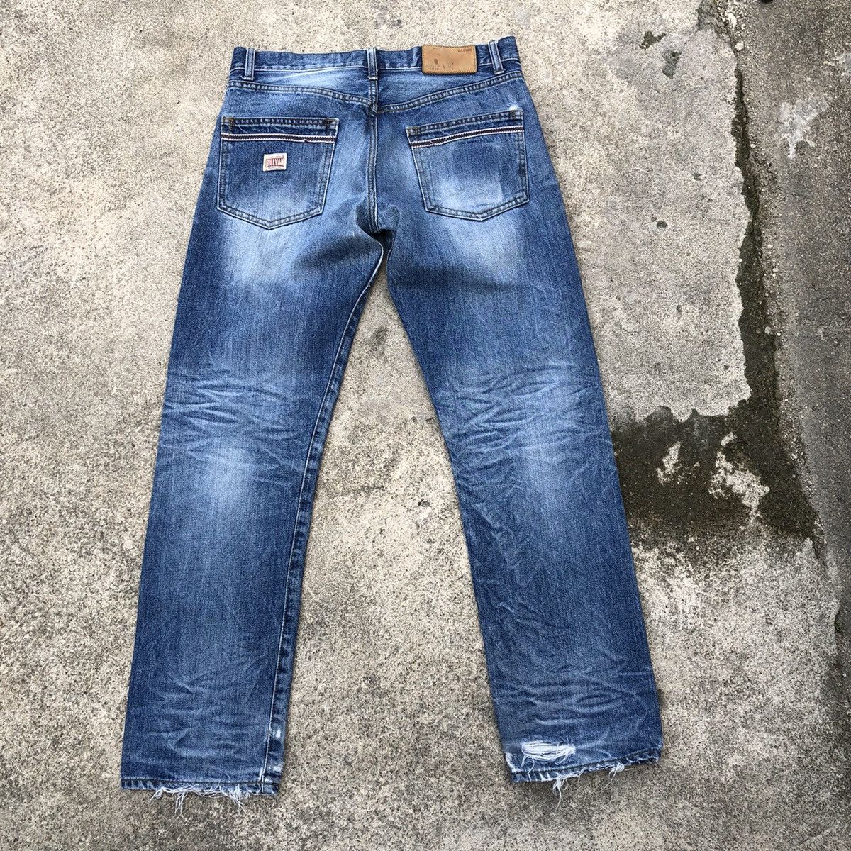 Designer × Japanese Brand 🔥Rare🔥Lot 808 Billvan Stoned Wash Rips Distress Denim Jeans Size US 33 - 4 Thumbnail