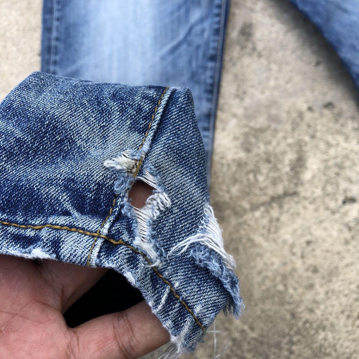 Designer × Japanese Brand 🔥Rare🔥Lot 808 Billvan Stoned Wash Rips Distress Denim Jeans Size US 33 - 7 Thumbnail