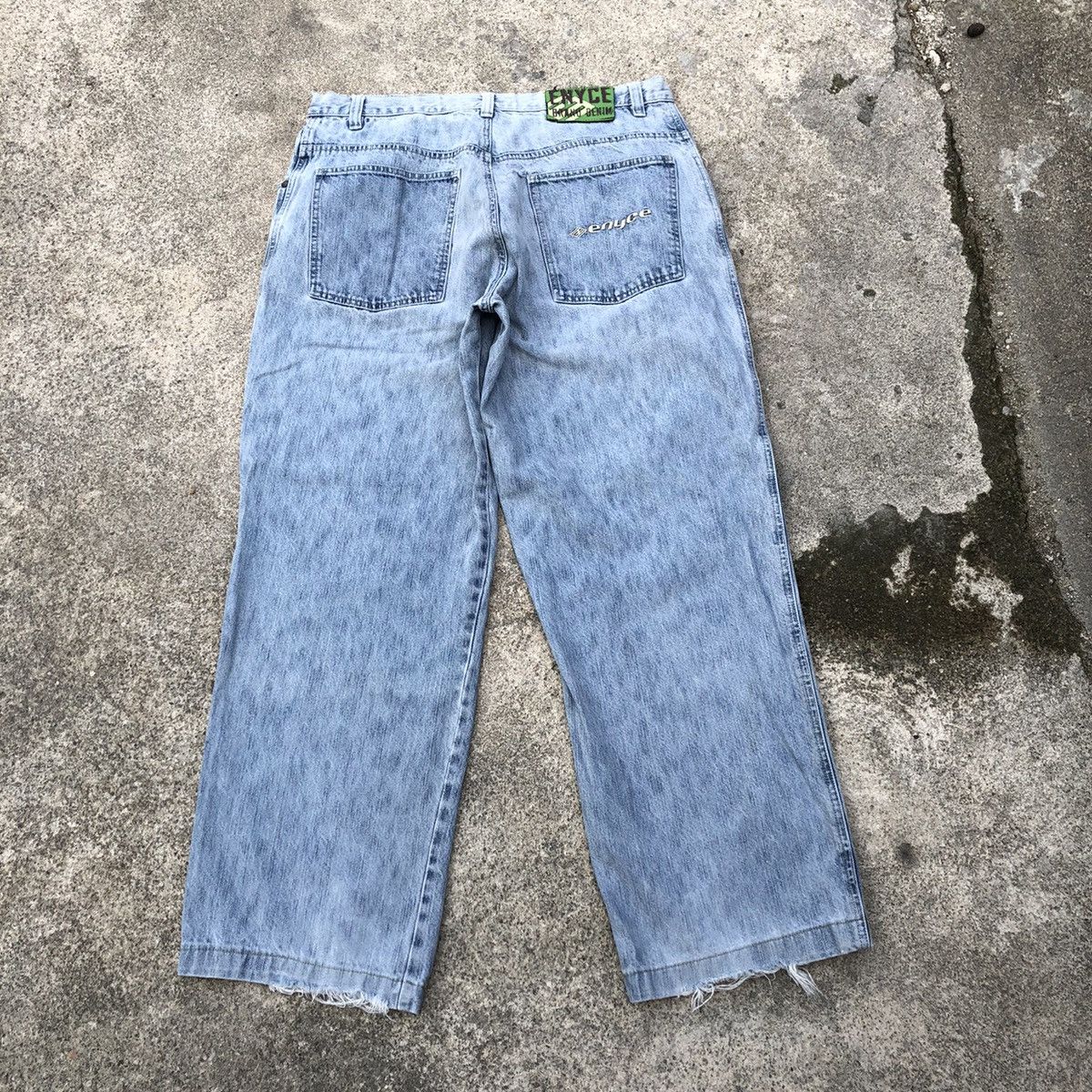 Enyce × Japanese Brand 🔥Rare🔥🇯🇵Enyce Stone Wash Rips Distress Relaxed Denim Jeans Size US 34 / EU 50 - 4 Thumbnail