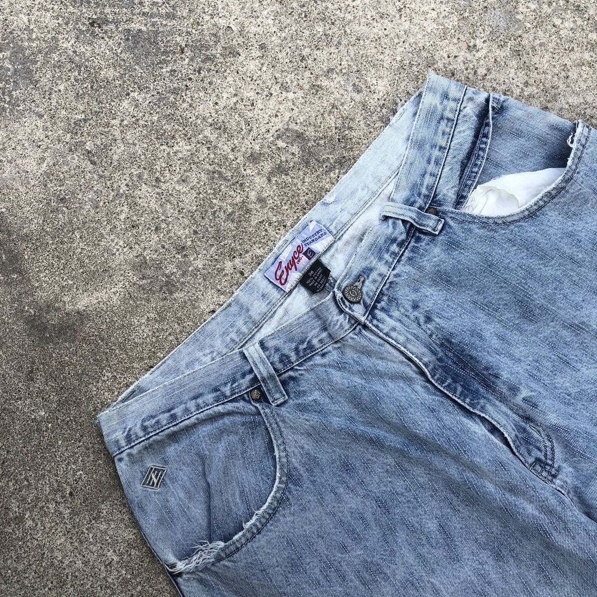 Enyce × Japanese Brand 🔥Rare🔥🇯🇵Enyce Stone Wash Rips Distress Relaxed Denim Jeans Size US 34 / EU 50 - 13 Thumbnail