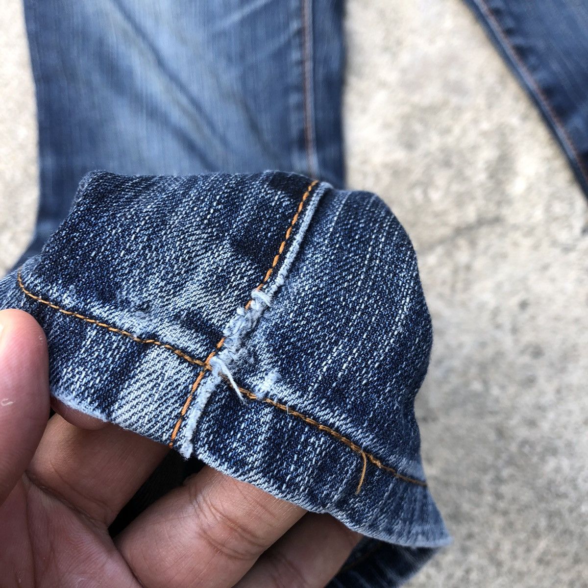 Edwin 🔥Rare🔥🇯🇵Edwin 502 Stoned Wash Rips Distress Denim Jeans Size US 30 / EU 46 - 7 Thumbnail