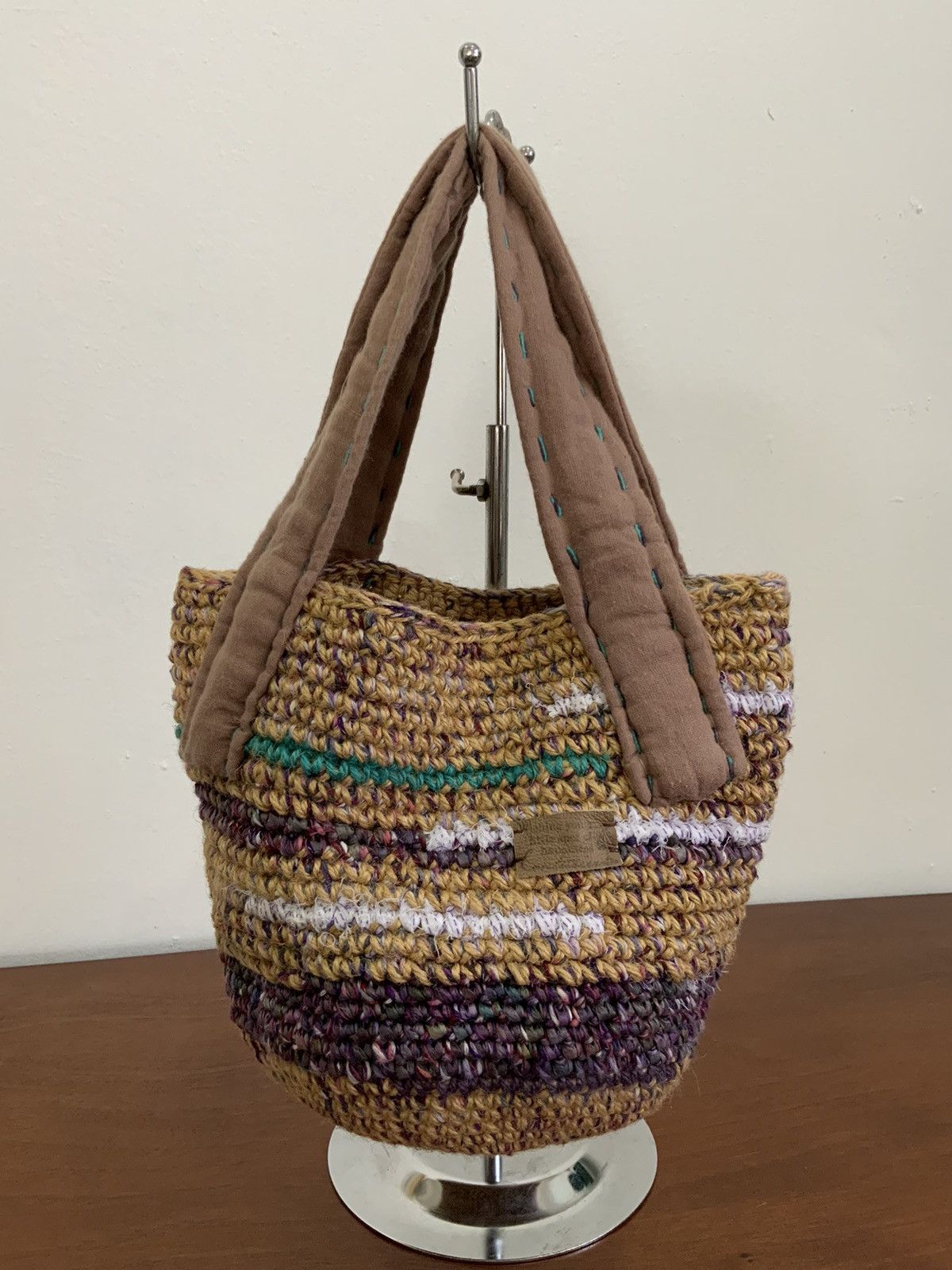 Vintage Handmade Knit Tote Bag Size ONE SIZE - 5 Thumbnail