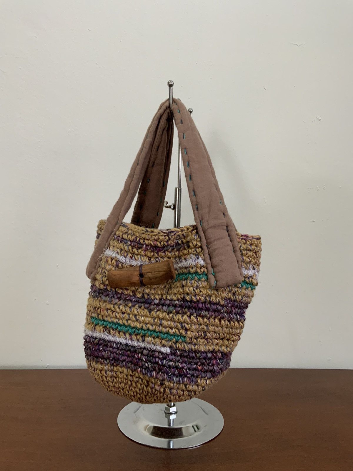 Vintage Handmade Knit Tote Bag Size ONE SIZE - 2 Thumbnail