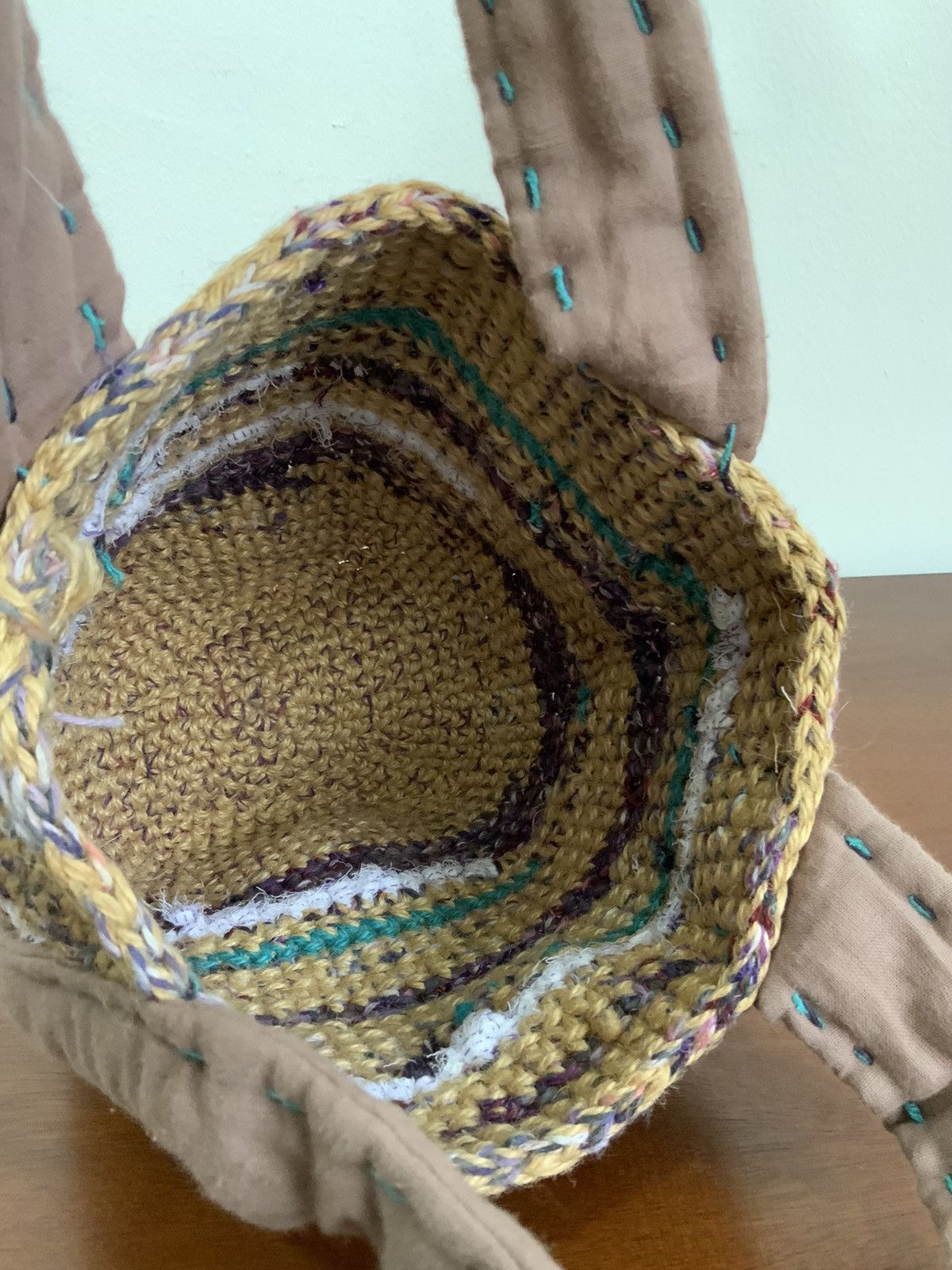 Vintage Handmade Knit Tote Bag Size ONE SIZE - 9 Thumbnail