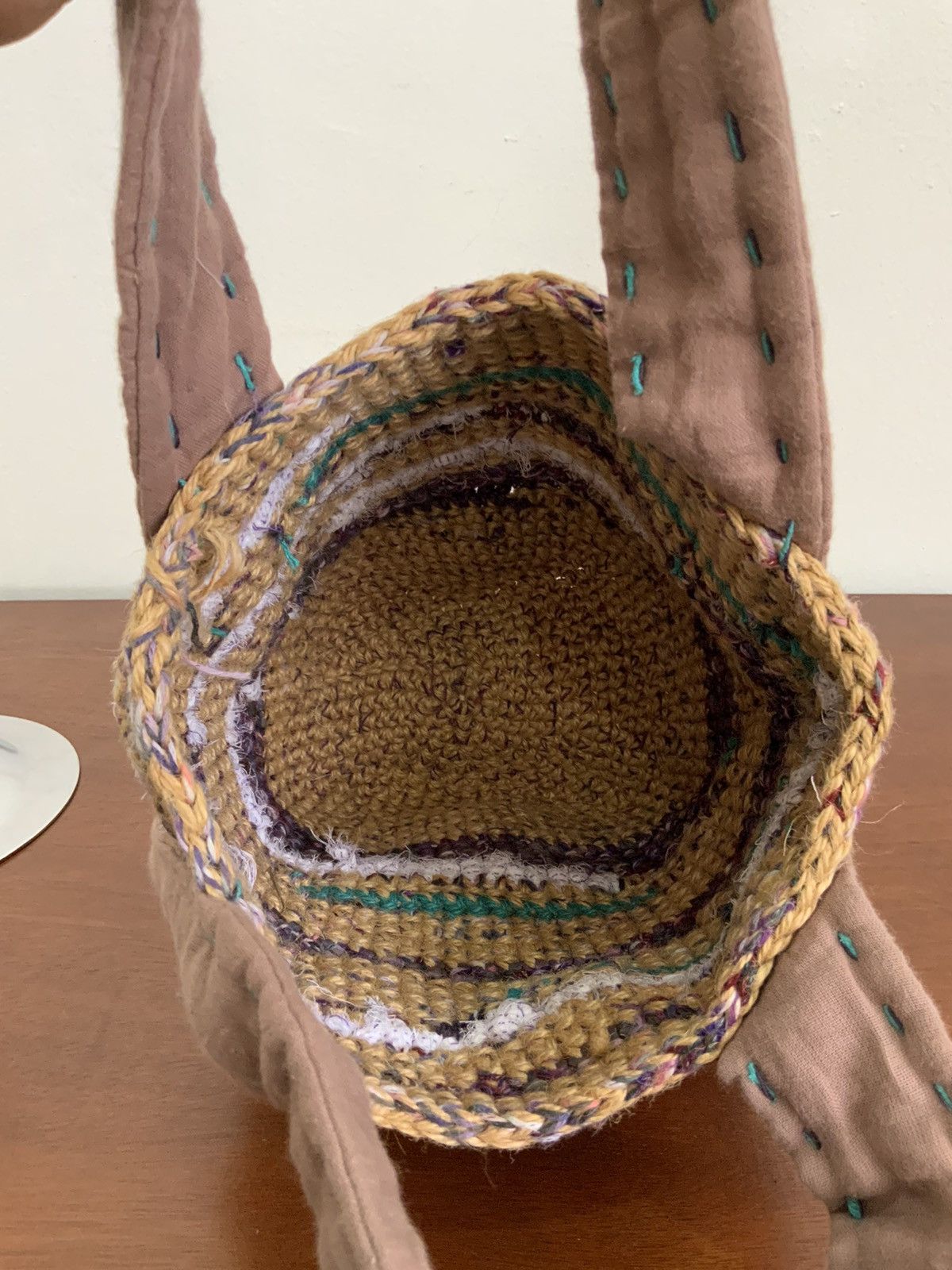 Vintage Handmade Knit Tote Bag Size ONE SIZE - 7 Thumbnail