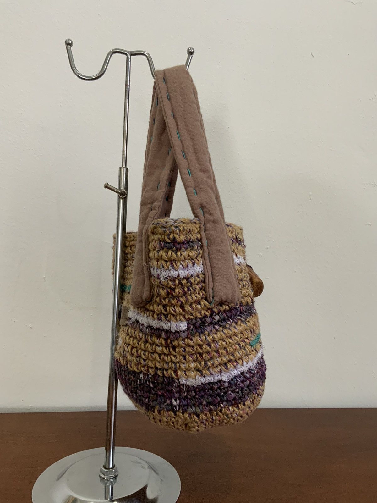 Vintage Handmade Knit Tote Bag Size ONE SIZE - 4 Thumbnail