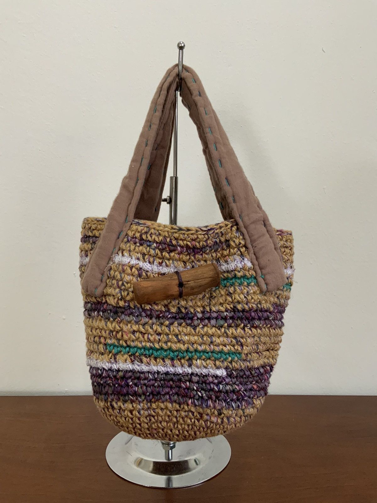 Vintage Handmade Knit Tote Bag Size ONE SIZE - 1 Thumbnail