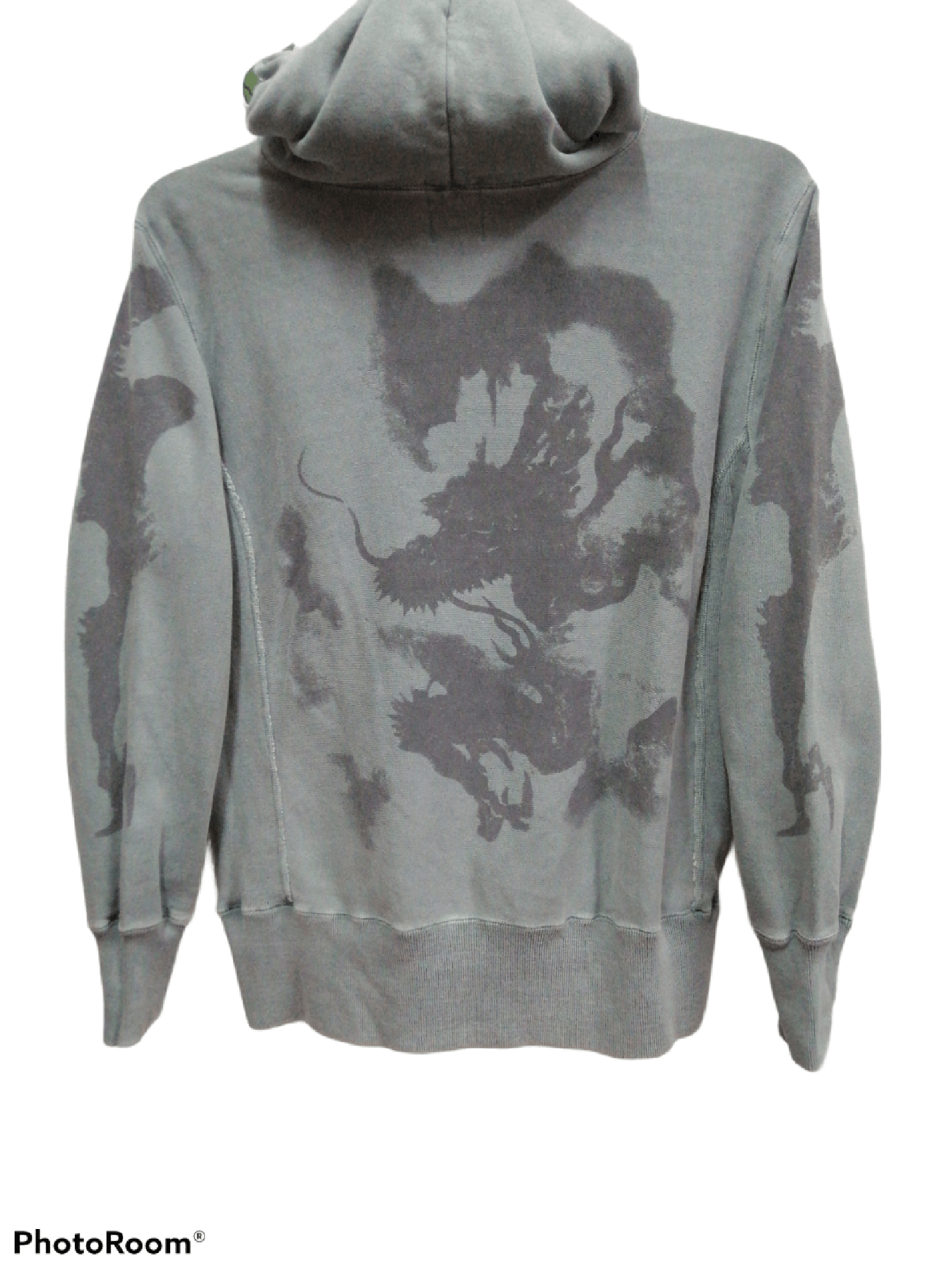 image of Shin & Company Dragon Hoodie in Grey, Men's (Size Medium)