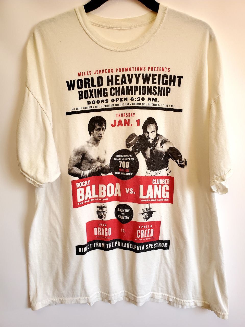 Rocky Balboa vs Clubber Lang boxing T-shirt