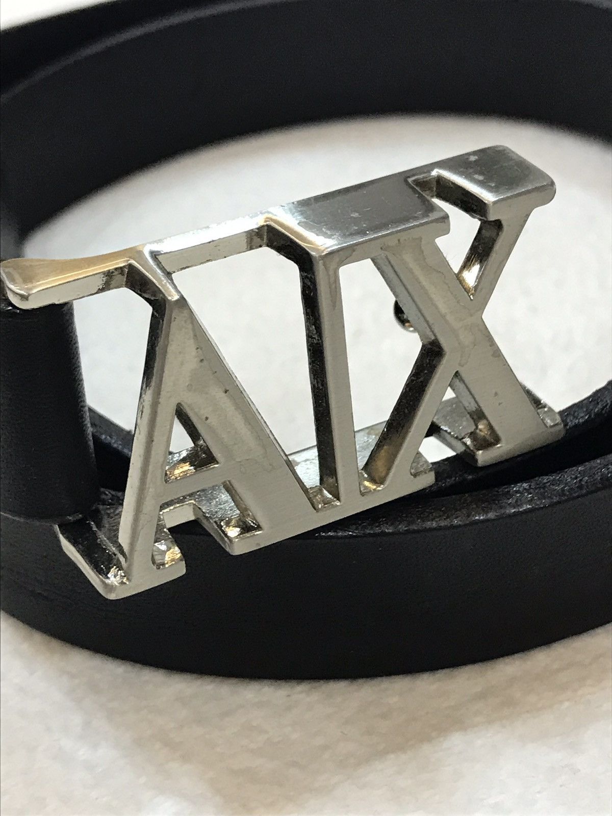 Armani Exchange AUTHENTIC ARMANI EXCHANGE LEATHER BELT 7/8” Size 34 - 2 Thumbnail