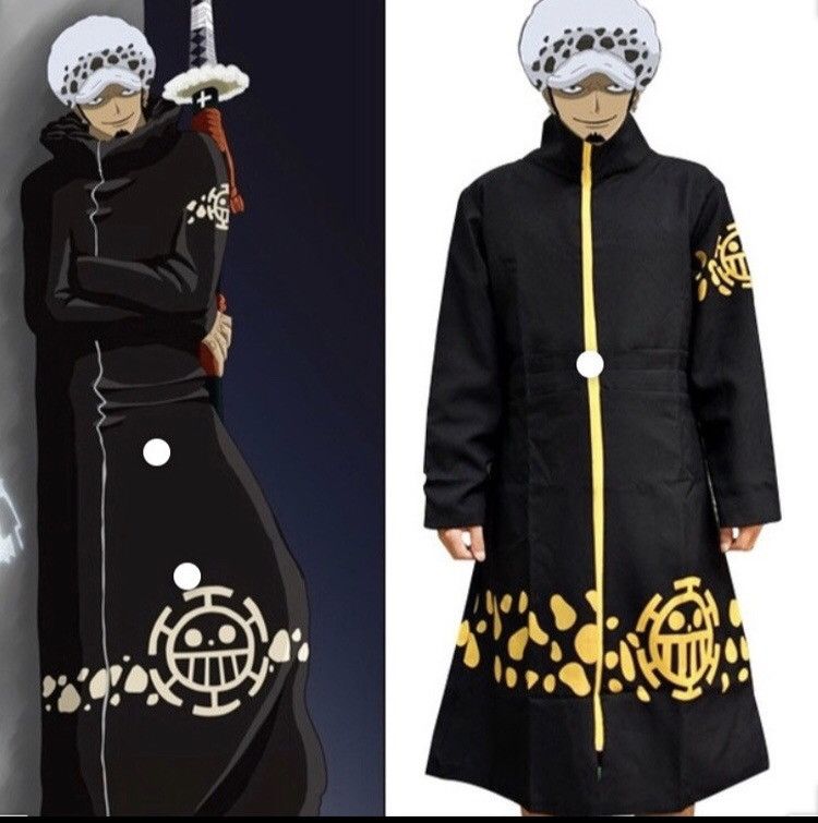 image of Anima x One Piece Vintage One Piece X Tokidoki Anime Trench Jackets in Black, Men's (Size 2XL)