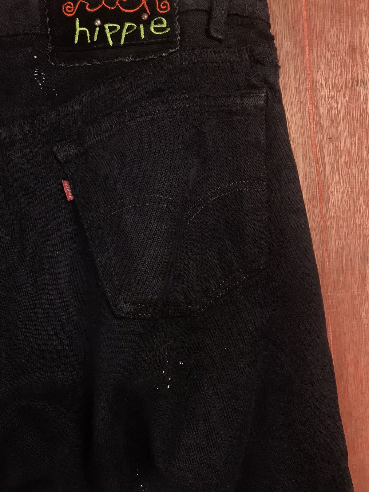 Levi's DLL Hippie Levis Black patchwork vintage Denim Pants #A2616 Size US 32 / EU 48 - 14 Thumbnail