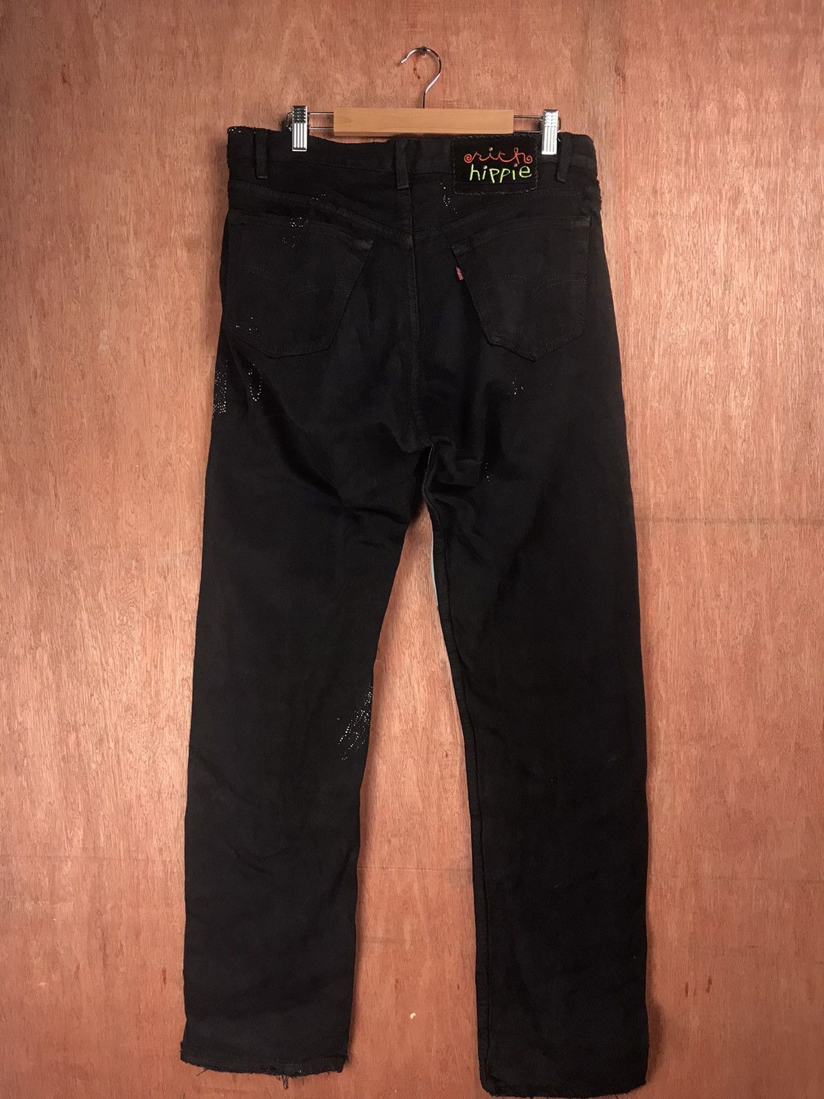Levi's DLL Hippie Levis Black patchwork vintage Denim Pants #A2616 Size US 32 / EU 48 - 10 Thumbnail
