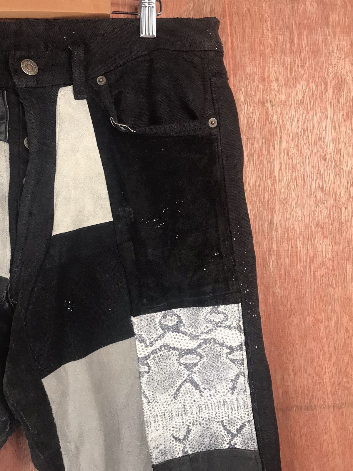 Levi's DLL Hippie Levis Black patchwork vintage Denim Pants #A2616 Size US 32 / EU 48 - 5 Thumbnail