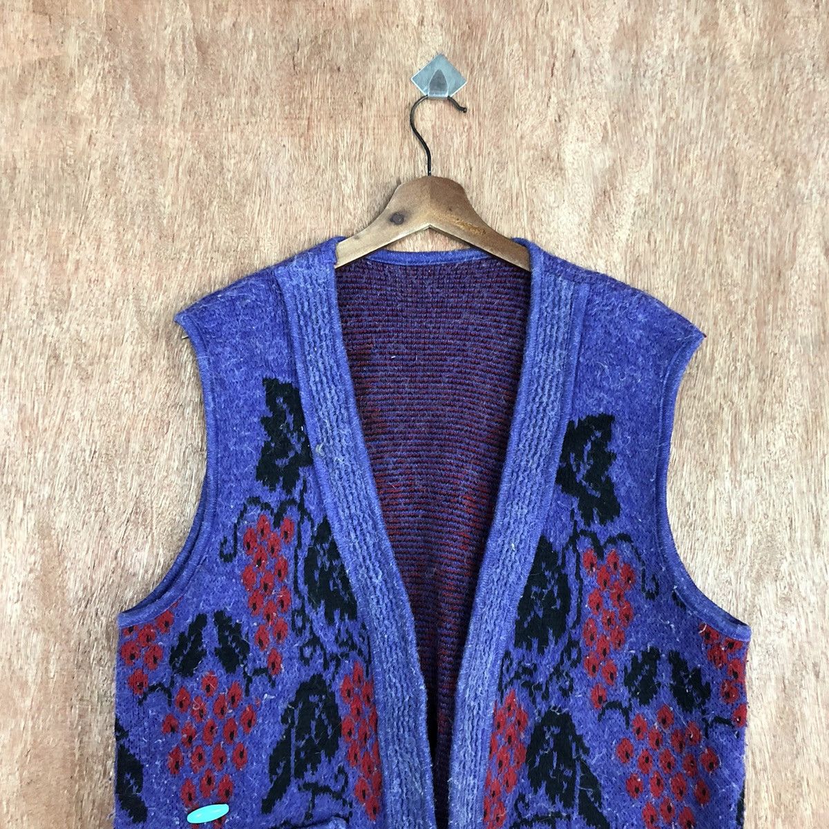 Japanese Brand Japan Purple Knitwear cardigan art Vest #H410 Size US M / EU 48-50 / 2 - 2 Thumbnail