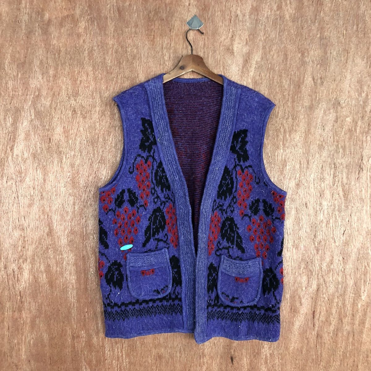 Japanese Brand Japan Purple Knitwear cardigan art Vest #H410 Size US M / EU 48-50 / 2 - 1 Thumbnail
