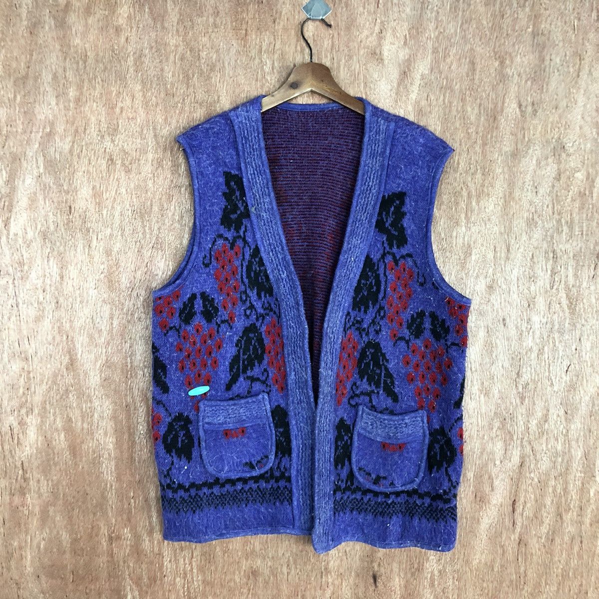Japanese Brand Japan Purple Knitwear cardigan art Vest #H410 Size US M / EU 48-50 / 2 - 3 Thumbnail