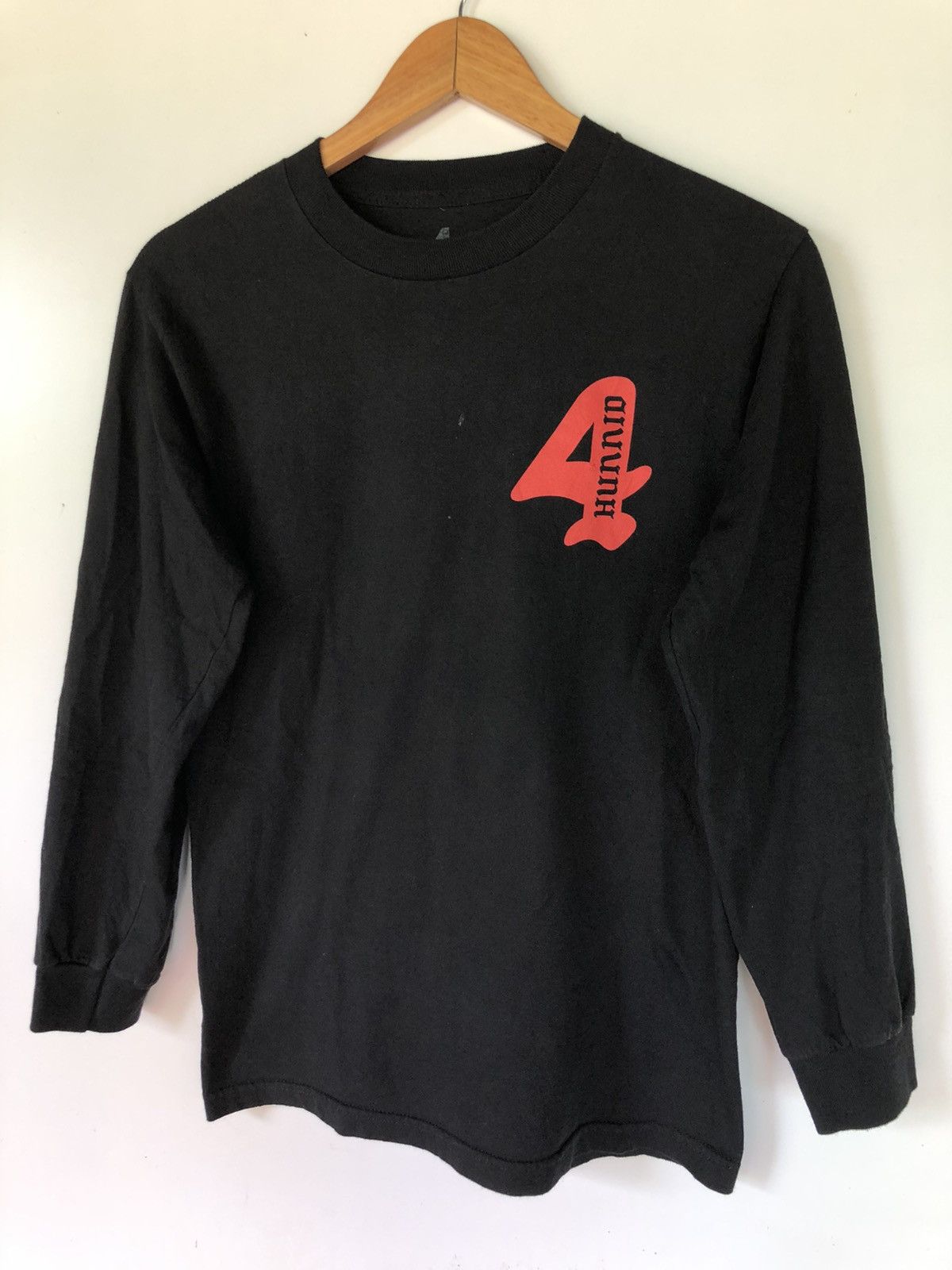 4HUNNID YG 4hunnid members only rap style Long sleeve black t shirt Size US S / EU 44-46 / 1 - 7 Thumbnail