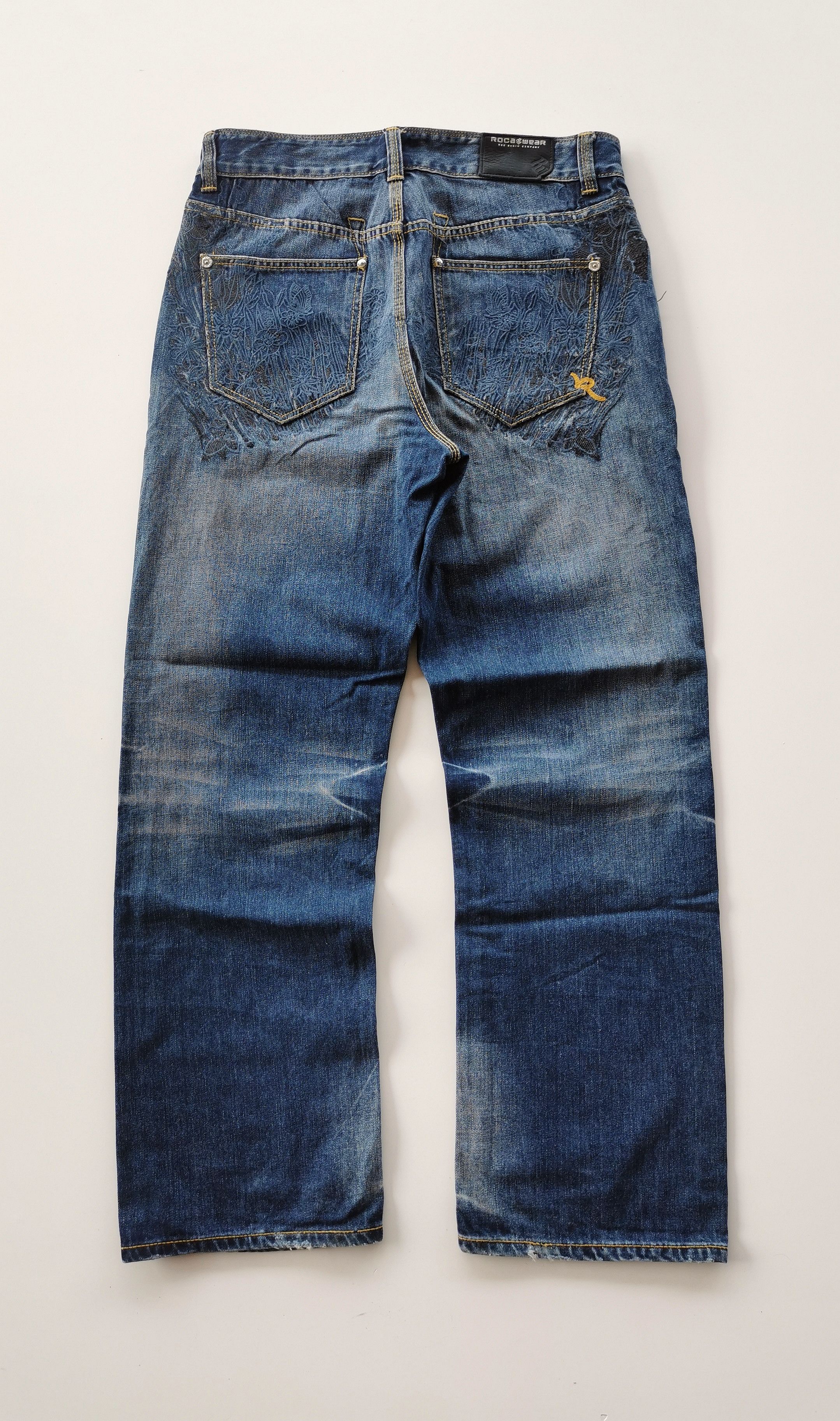 Rocawear Rare Rocawear Flowers Embroidery Work Denim Jeans Size US 34 / EU 50 - 4 Thumbnail