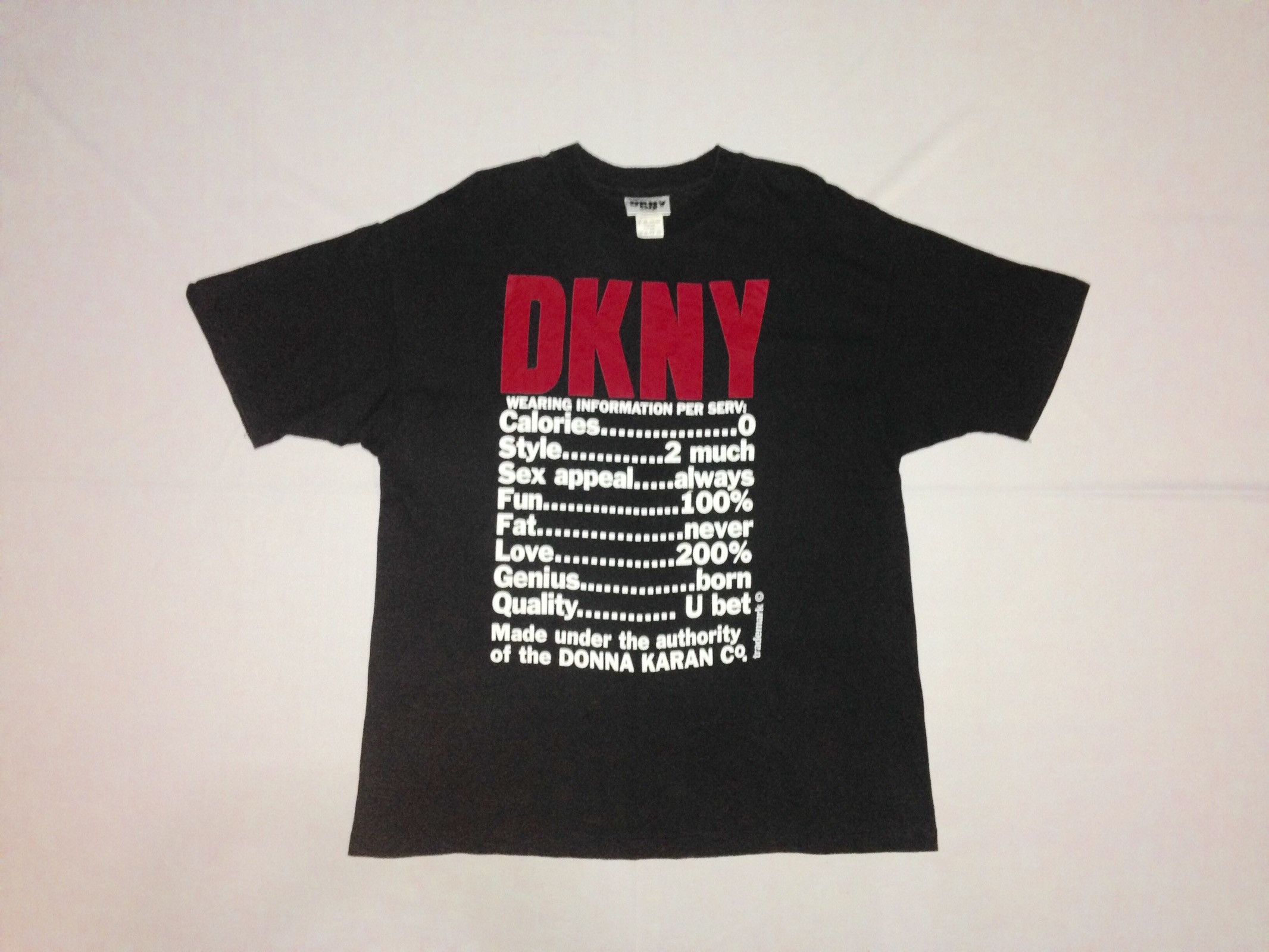 DKNY SINGLE STITCH DKNY jeans donna karan Large Black t shirt Size US L / EU 52-54 / 3 - 1 Thumbnail