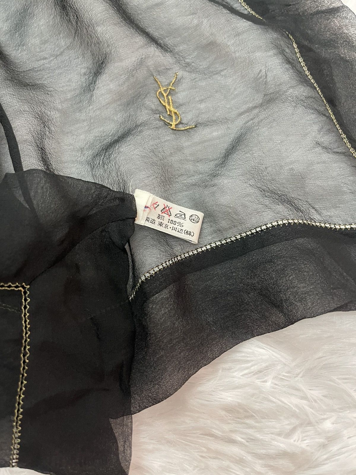 Vintage Vintage YSL Embroidery Logo Scarves Size ONE SIZE - 7 Thumbnail