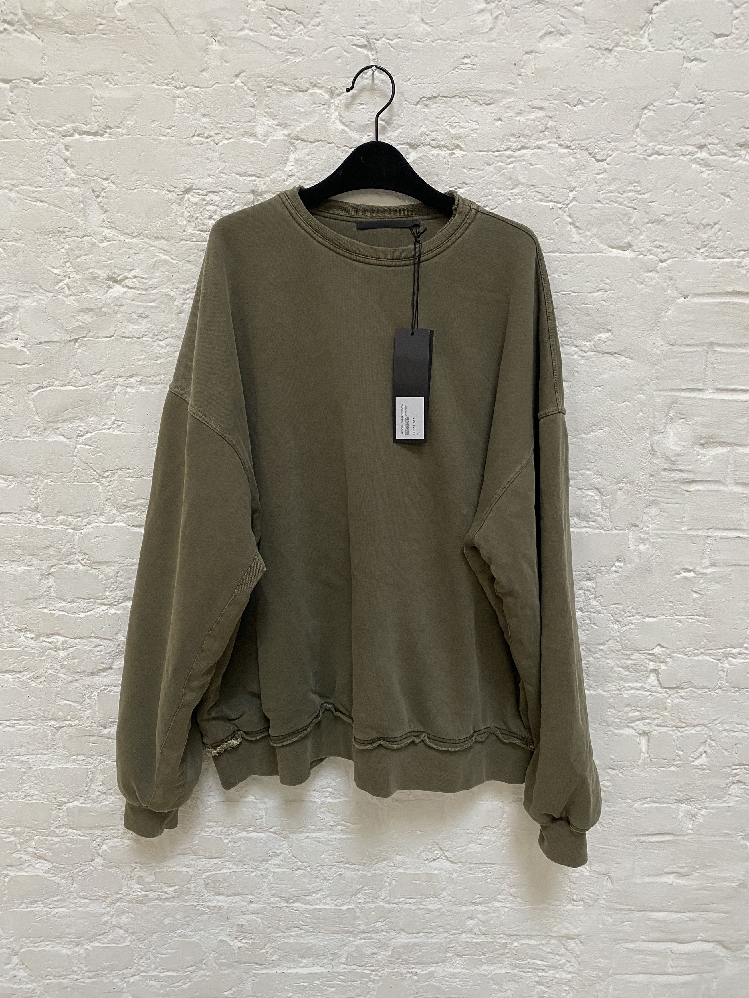 FW14 Distressed Double Layer Crewneck Grey Re-Ed