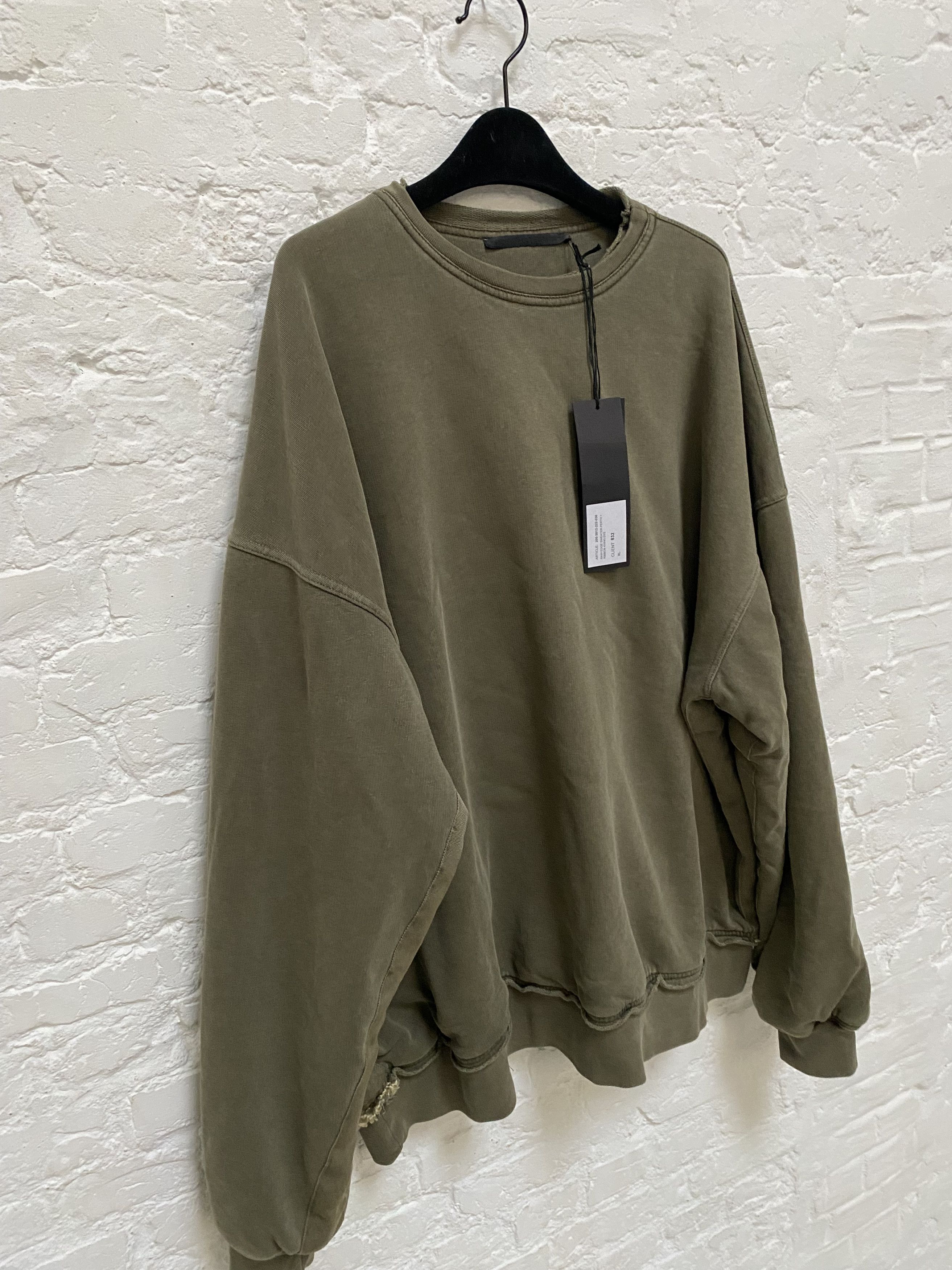 Haider Ackermann FW14 Distressed Double Layer Crewneck Grey Re-Ed Size US XL / EU 56 / 4 - 2 Thumbnail