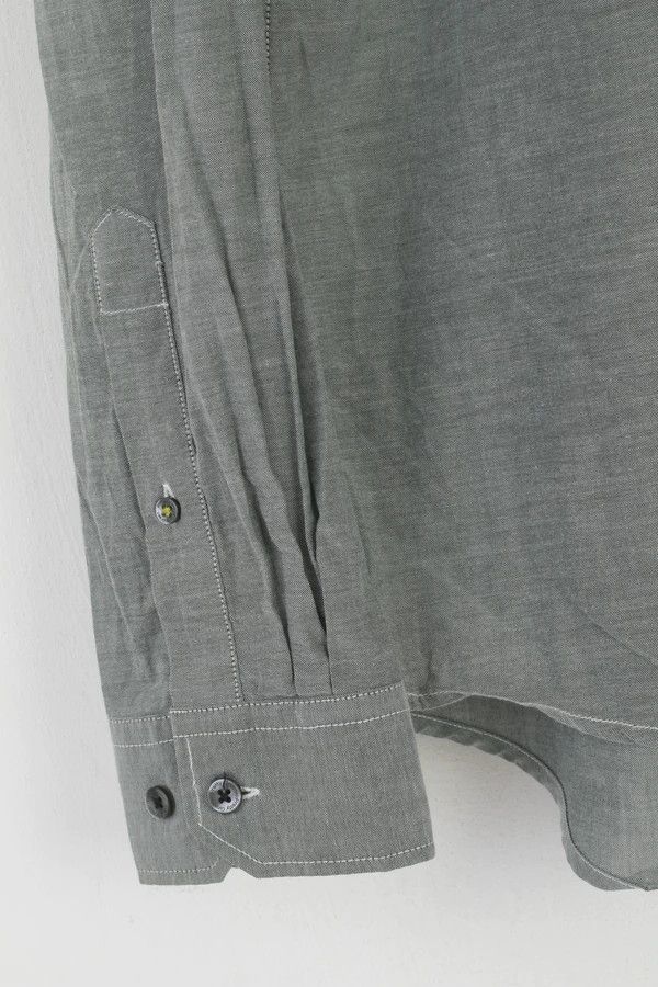 Pretty Green Pretty Green Men L Casual Shirt Gray Cotton Slim Fit 0585 Size US L / EU 52-54 / 3 - 3 Thumbnail