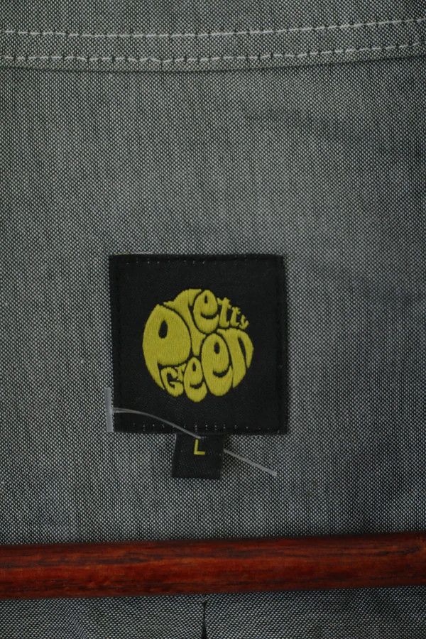 Pretty Green Pretty Green Men L Casual Shirt Gray Cotton Slim Fit 0585 Size US L / EU 52-54 / 3 - 4 Thumbnail