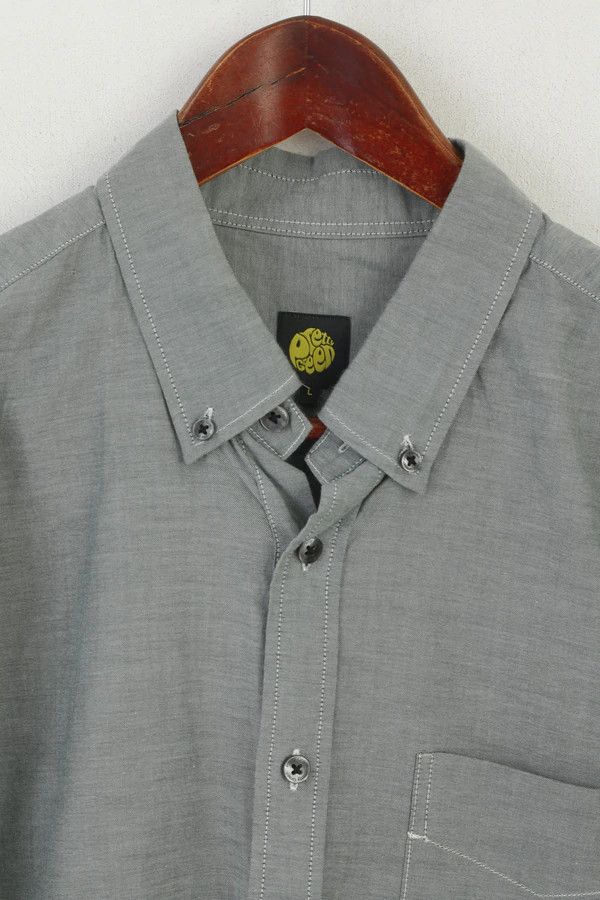 Pretty Green Pretty Green Men L Casual Shirt Gray Cotton Slim Fit 0585 Size US L / EU 52-54 / 3 - 2 Thumbnail