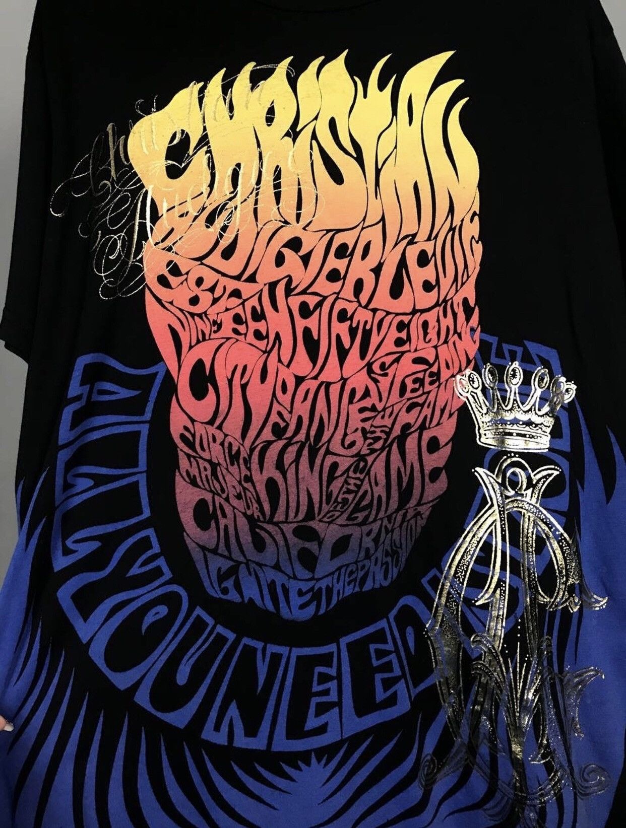 Christian Audigier Christian Audigier designer overprinted made in USA tee Size US XL / EU 56 / 4 - 4 Thumbnail