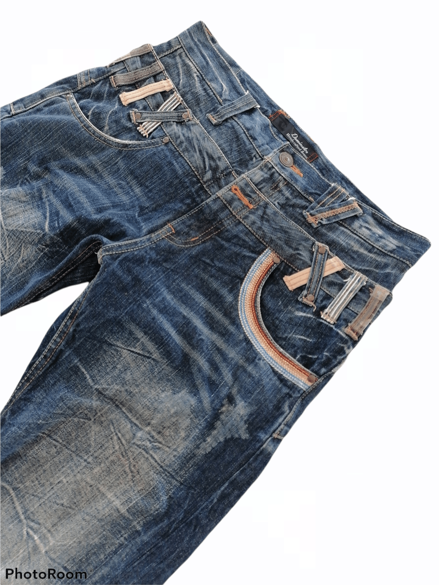 If Six Was Nine × Japanese Brand Dominate Double Waist Claw Mark Distressed Denim Pants Size US 32 / EU 48 - 6 Thumbnail