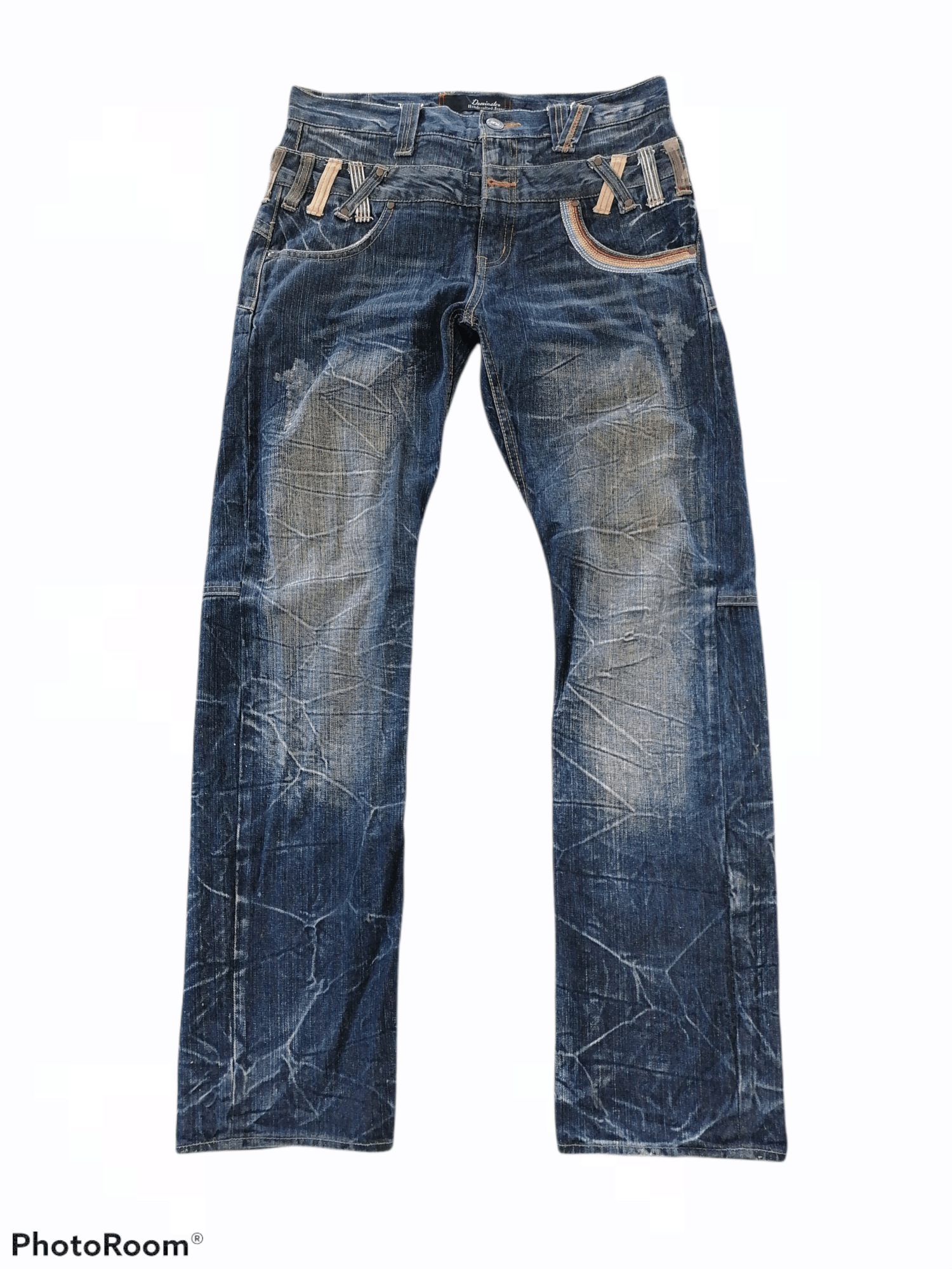 If Six Was Nine × Japanese Brand Dominate Double Waist Claw Mark Distressed Denim Pants Size US 32 / EU 48 - 4 Thumbnail