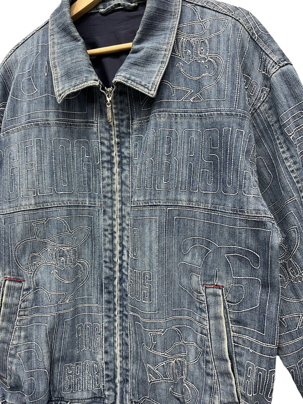 Japanese Brand 🔥Vintage 90’s ANGELO GARBASUS Full Embroidery Denim Jacket Size US M / EU 48-50 / 2 - 2 Thumbnail