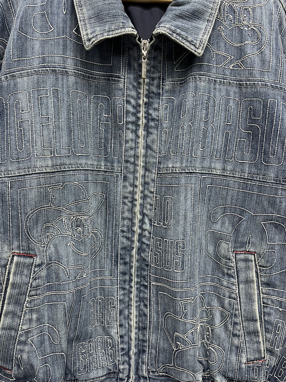Japanese Brand 🔥Vintage 90’s ANGELO GARBASUS Full Embroidery Denim Jacket Size US M / EU 48-50 / 2 - 6 Thumbnail