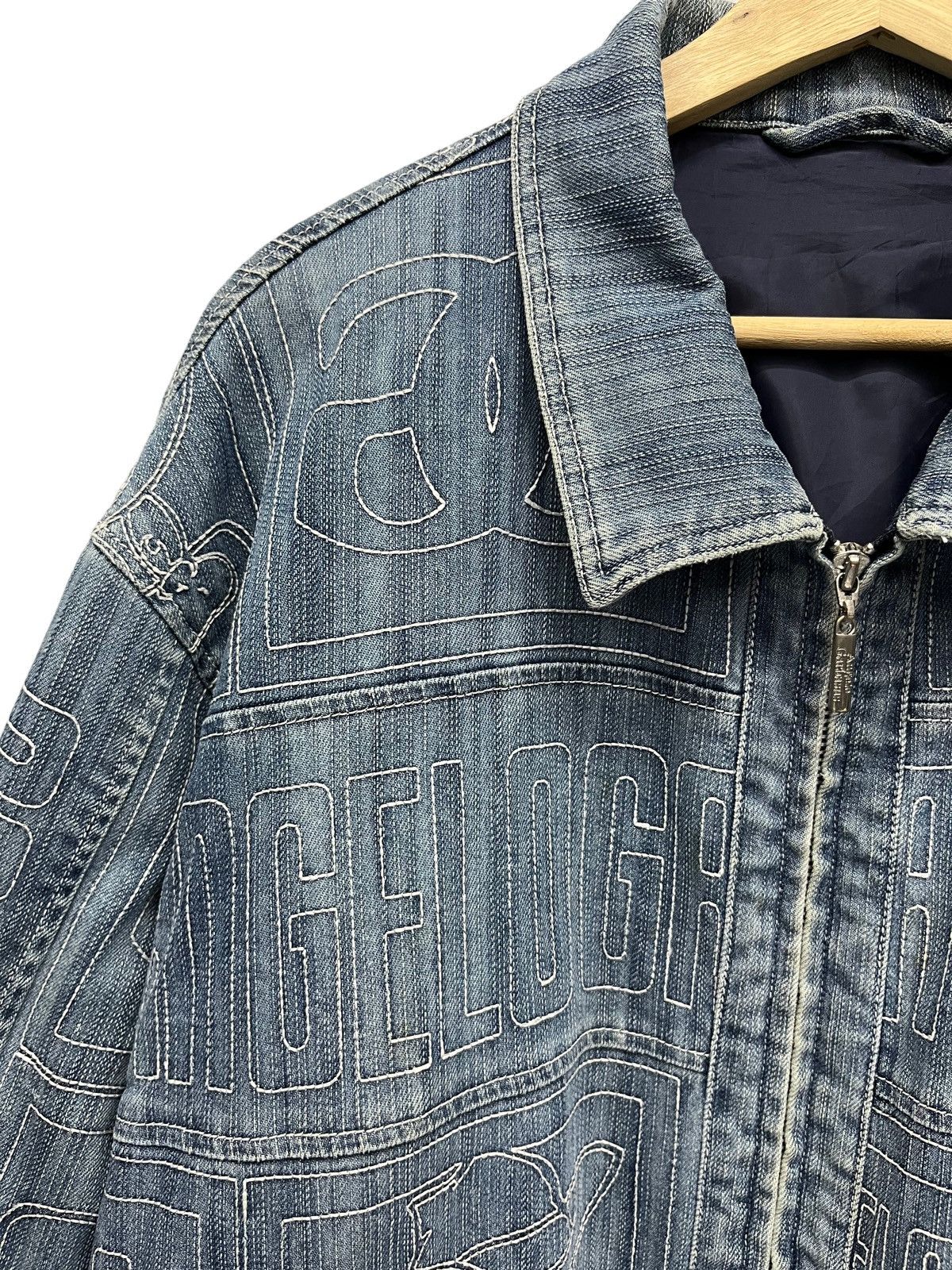 Japanese Brand 🔥Vintage 90’s ANGELO GARBASUS Full Embroidery Denim Jacket Size US M / EU 48-50 / 2 - 5 Thumbnail