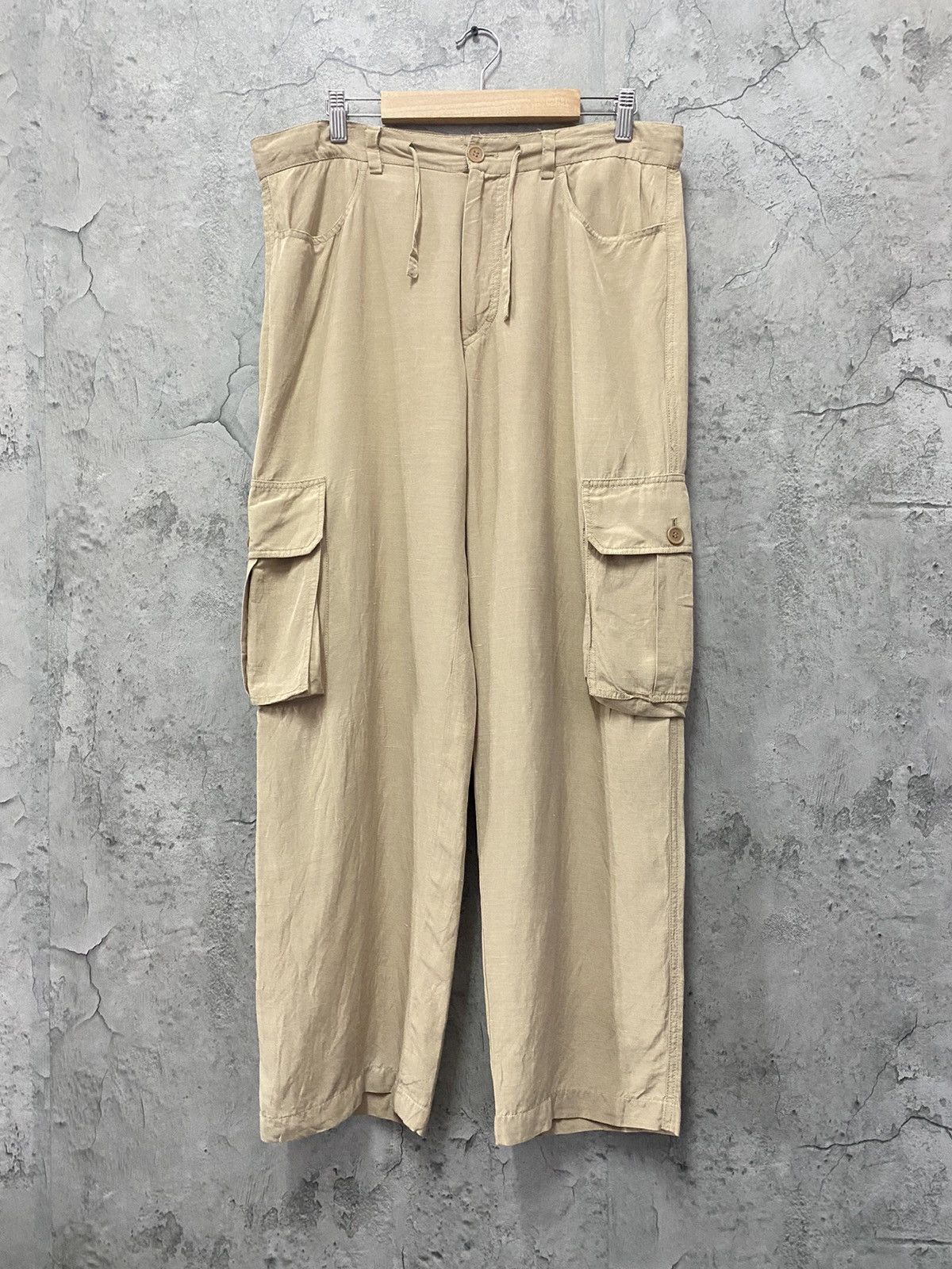Designer Nanibon Italy Cargo Rayon Easy Pants Loose Fit Pants Size US 32 / EU 48 - 1 Thumbnail
