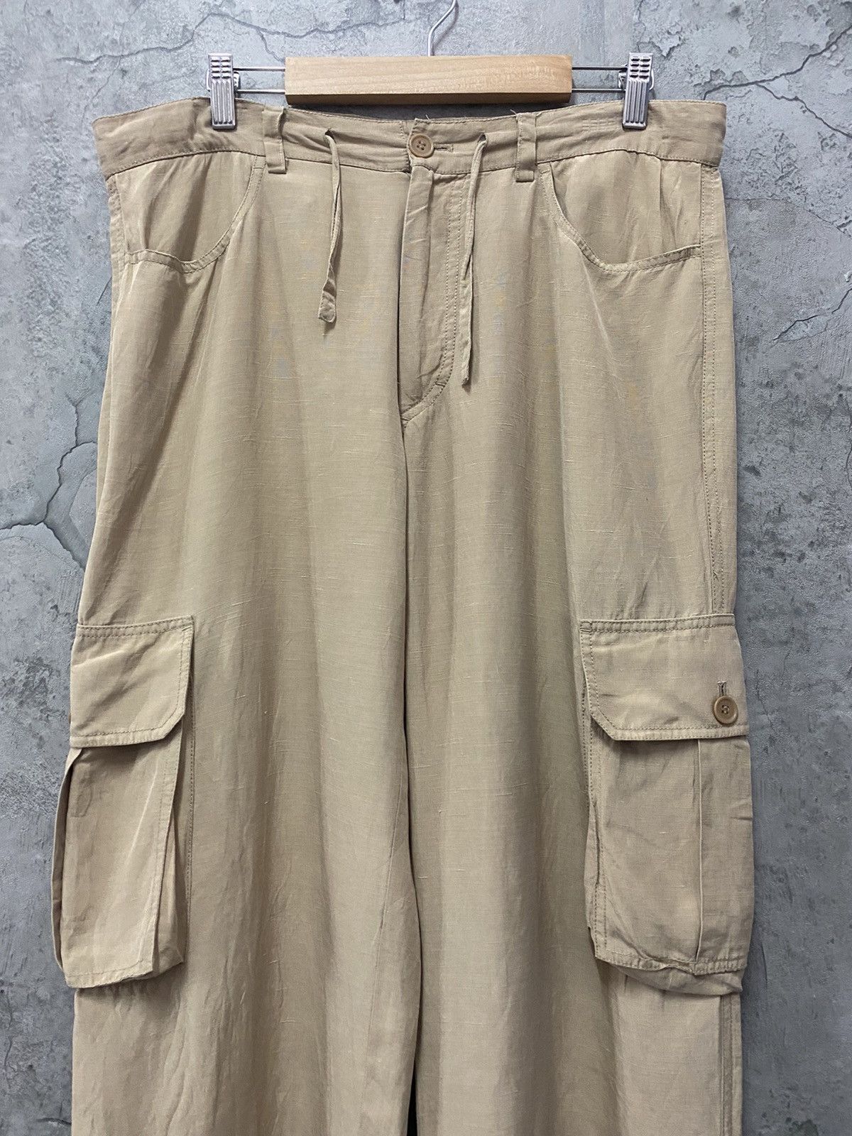 Designer Nanibon Italy Cargo Rayon Easy Pants Loose Fit Pants Size US 32 / EU 48 - 4 Thumbnail