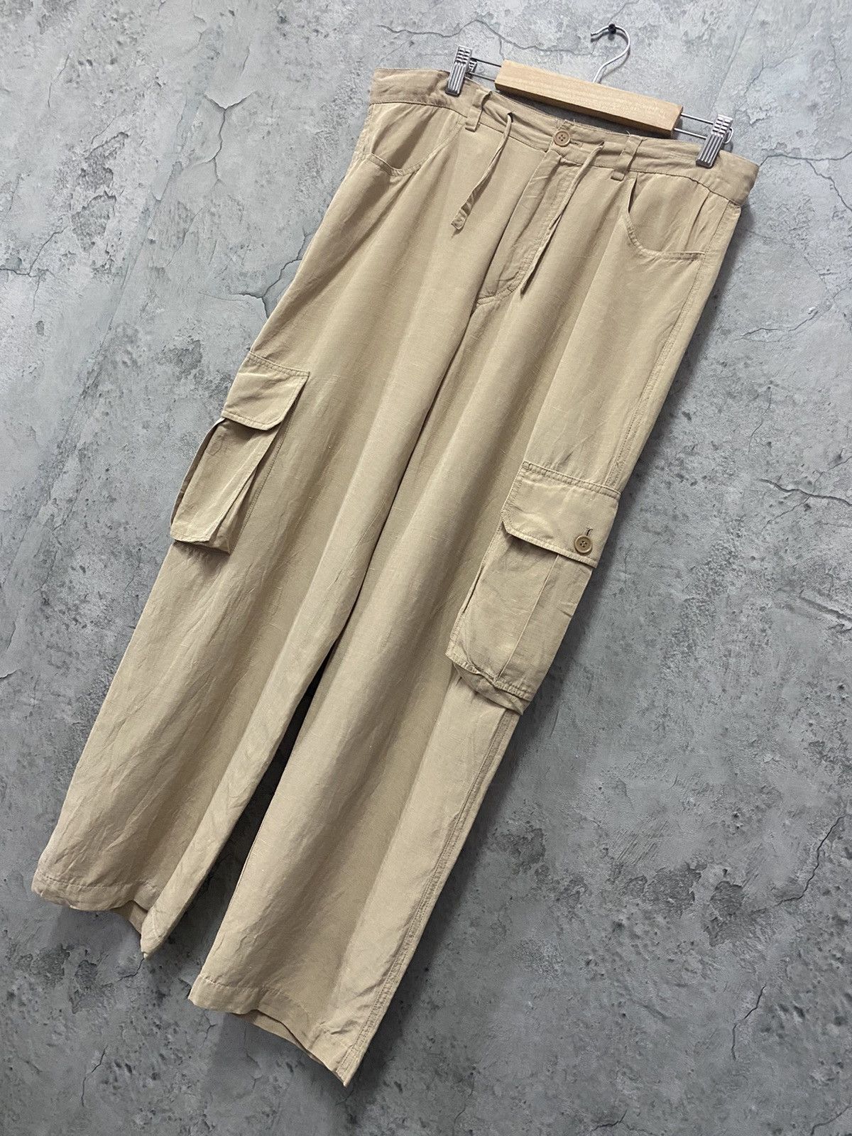 Designer Nanibon Italy Cargo Rayon Easy Pants Loose Fit Pants Size US 32 / EU 48 - 3 Thumbnail